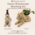 Windswept Horse Planter and Soap Holder Set - Winsome Farm Bundle - Coordinated
