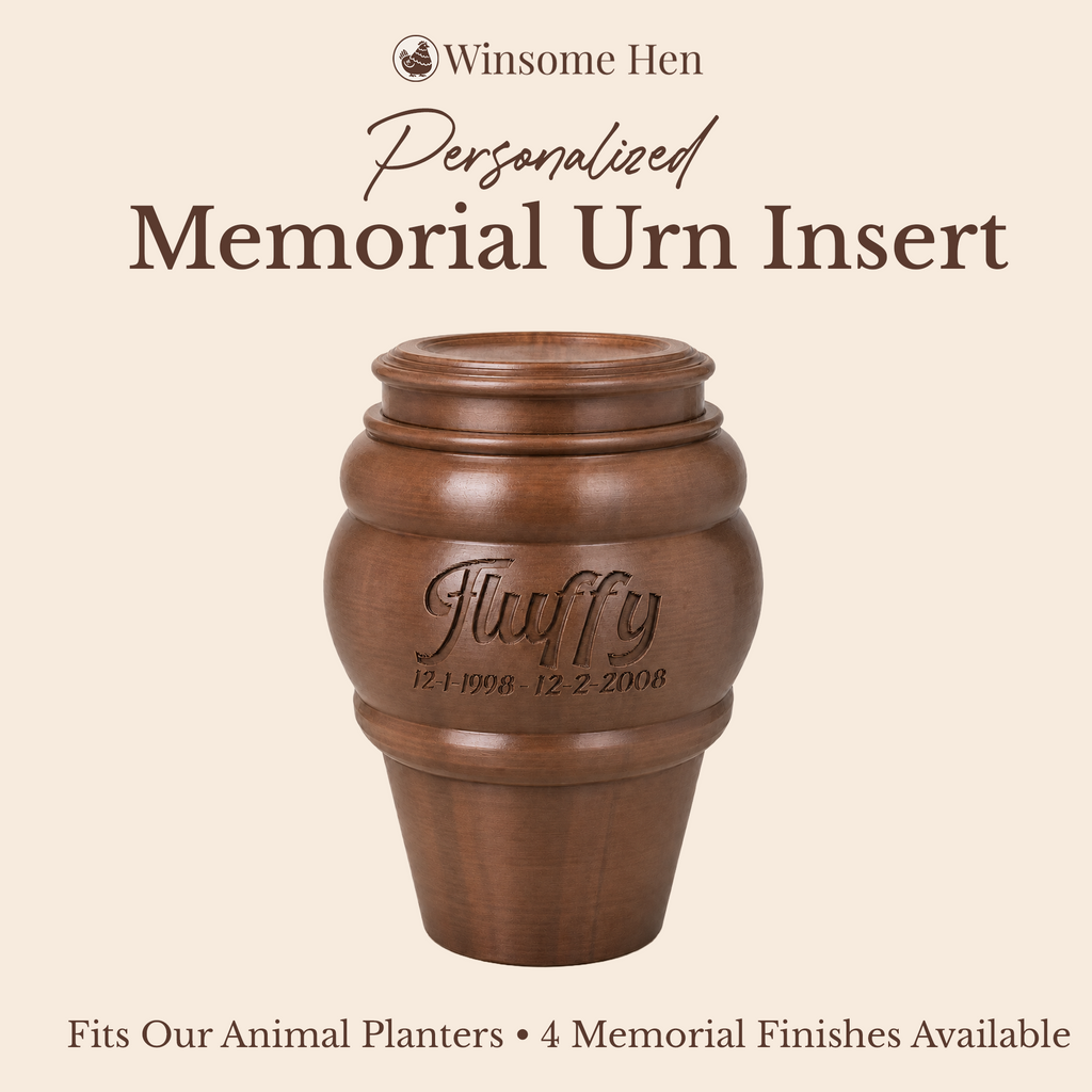 Pet Memorial Urn Insert for Winsome Planters - Personalized Ash Keepsake - Pet Loss Gift