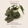 Army Green Dragon Planter - Winsome Whimsy - Studio Sample