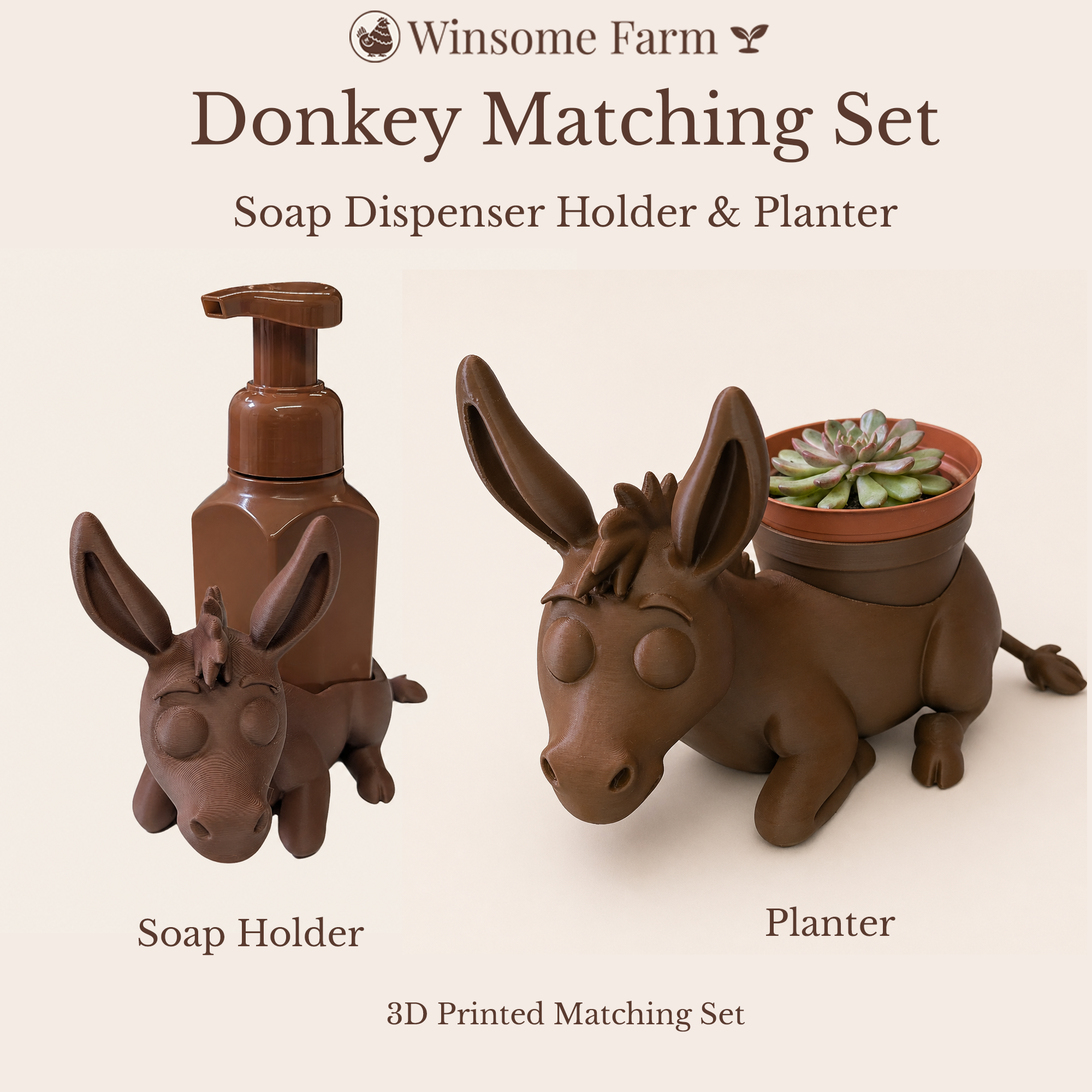 Donkey Planter and Soap Holder Bundle - Winsome Farm