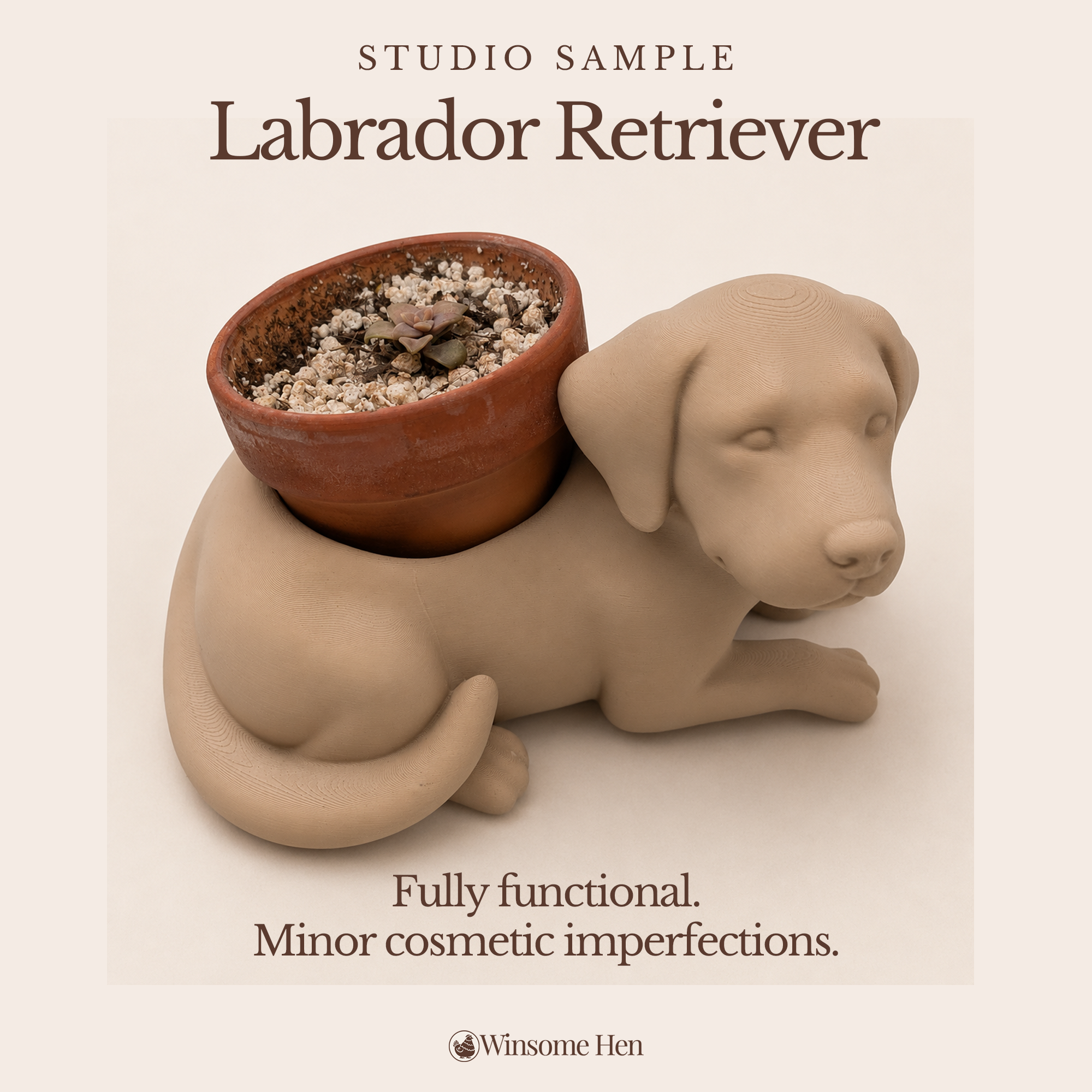 Yellow Labrador Retriever Planter - Winsome Wags - Studio Sample