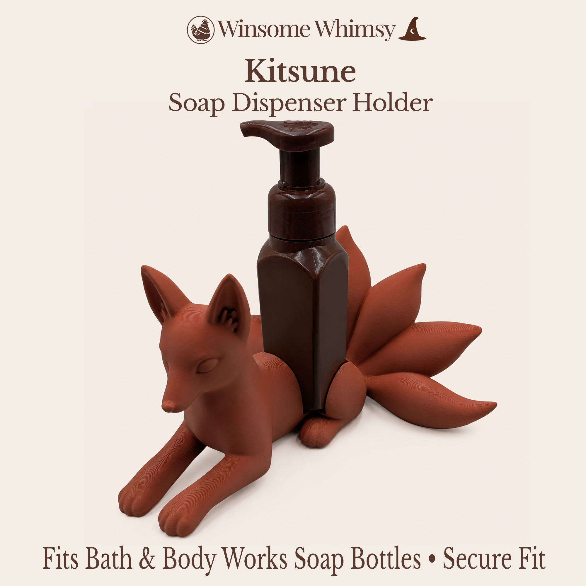 Kitsune - Winsome Whimsy Fantasy Soap Dispenser Holder