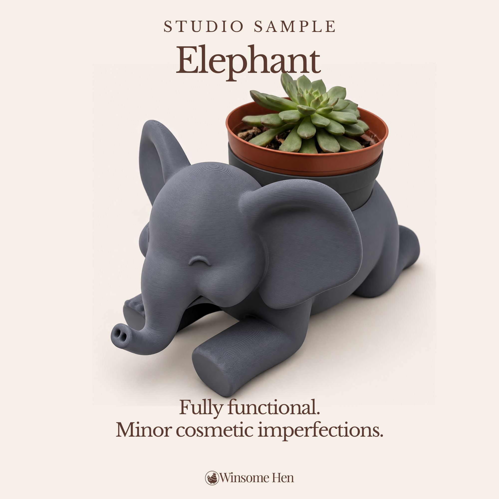 Elephant Planter - Winsome Wildlife - Studio Sample
