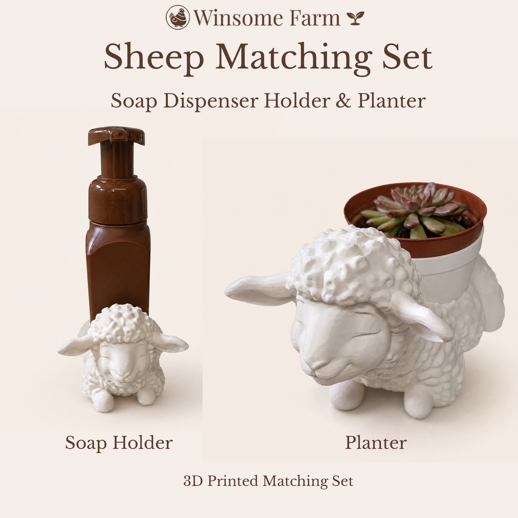 Sheep Planter and Soap Holder Bundle - Winsome Farm