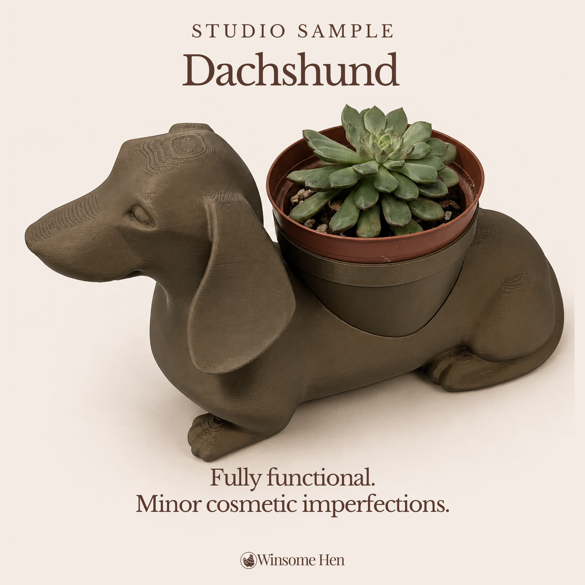 Dachshund Planter - Winsome Wags - Studio Sample