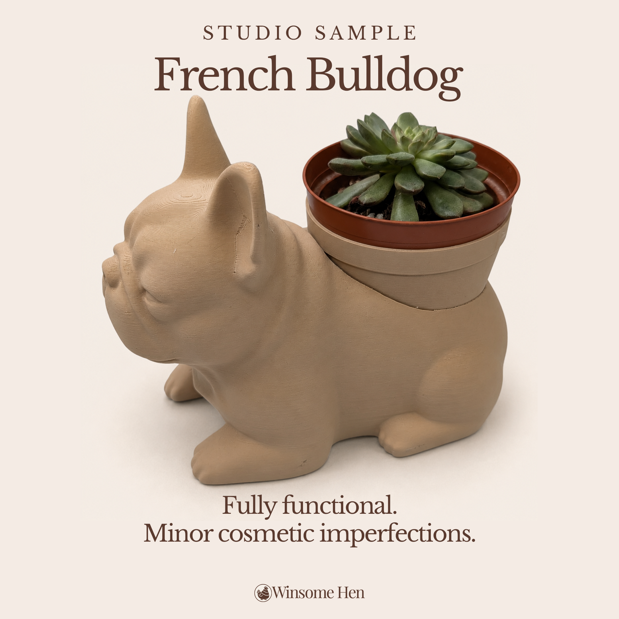 French Bulldog Planter - Winsome Wags - Studio Sample