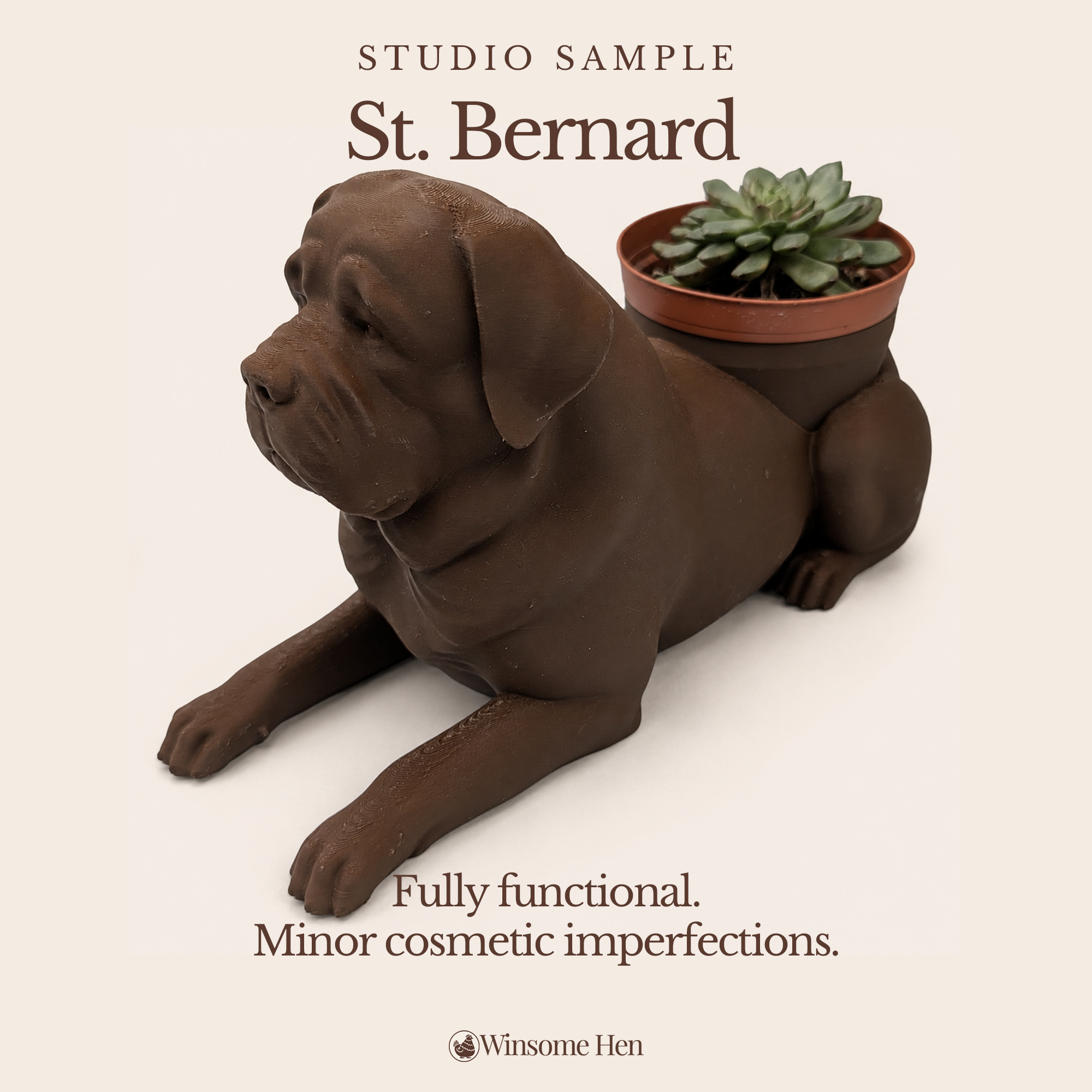 St. Bernard Planter - Winsome Wags - Studio Sample