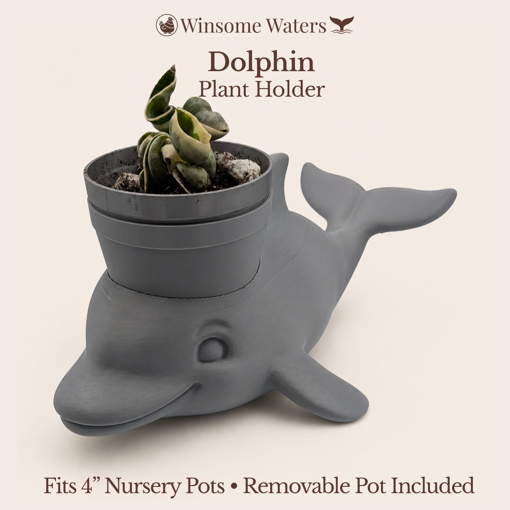 Dolphin Planter - Winsome Waters Planter