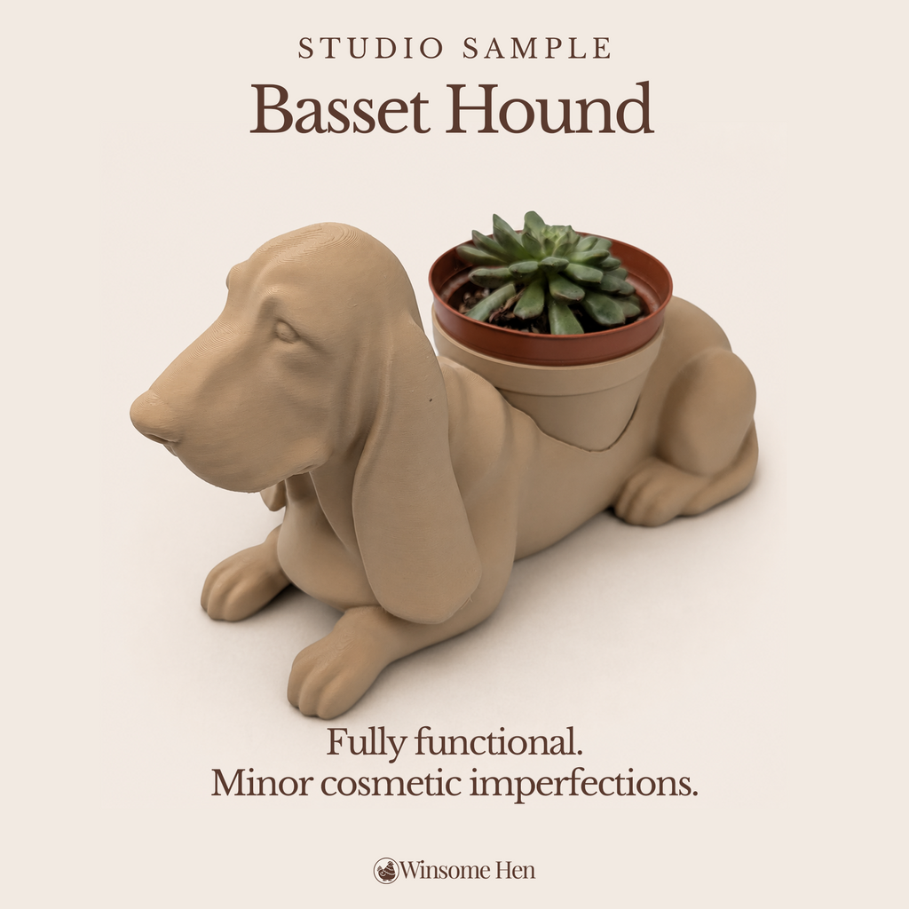 Basset Hound Planter - Winsome Wags - Studio Sample