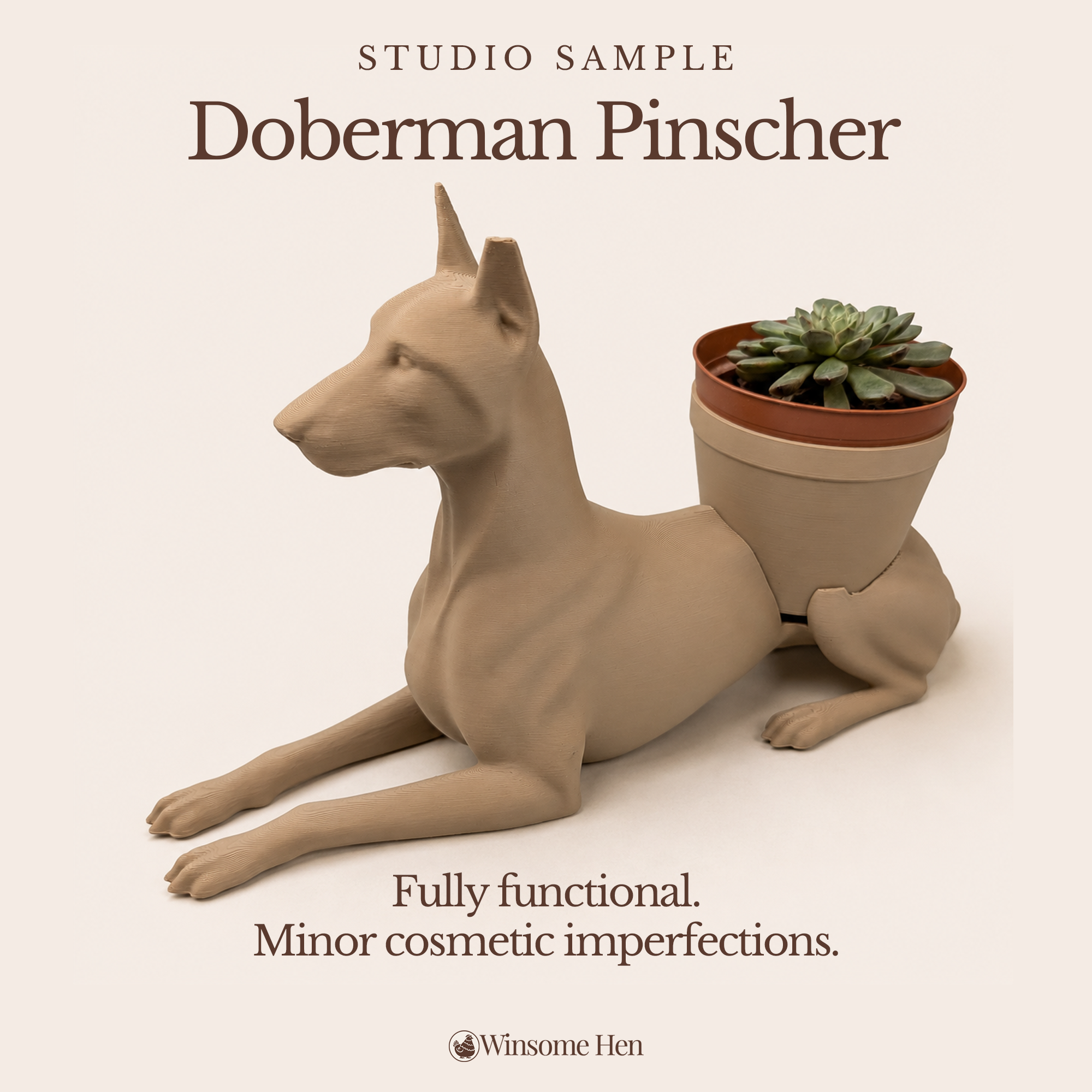Doberman Pinscher Planter - Winsome Wags - Studio Sample