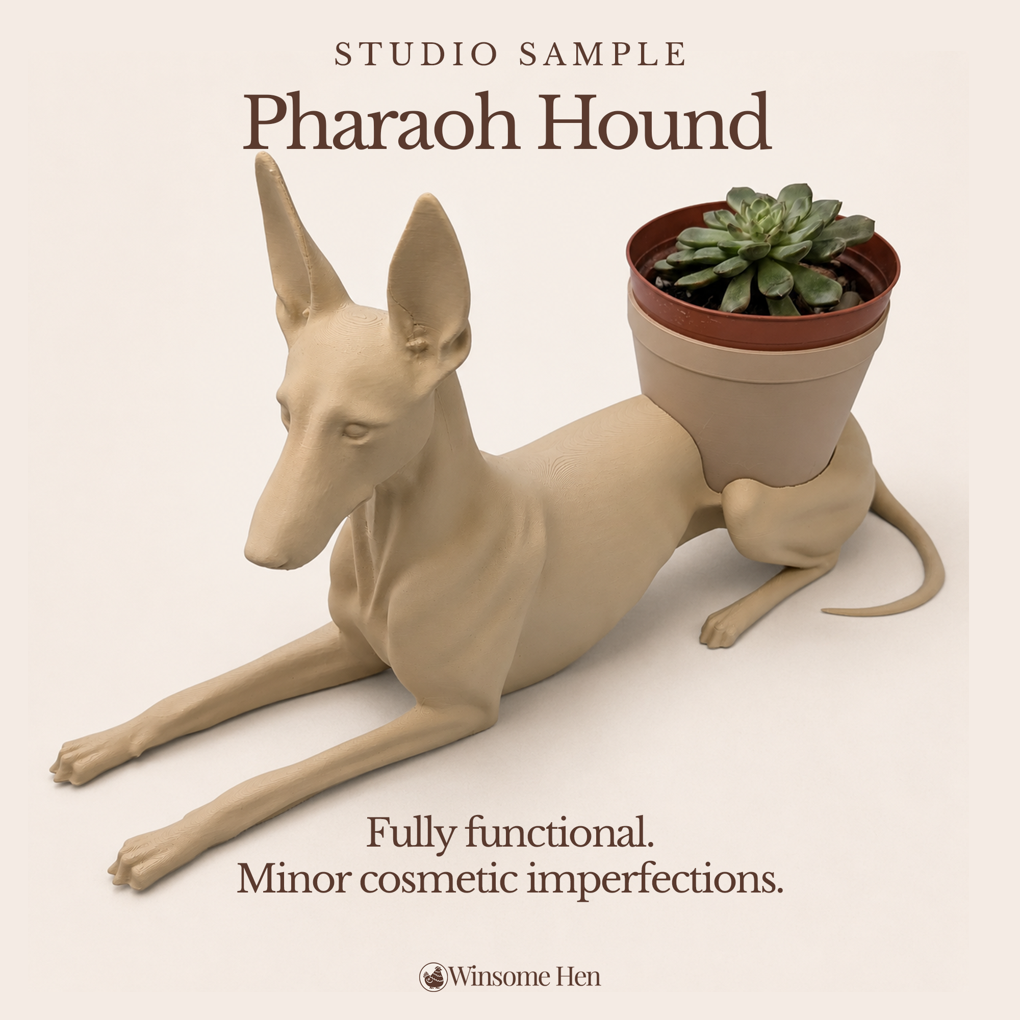 Pharaoh Hound Planter - Winsome Wags - Studio Sample