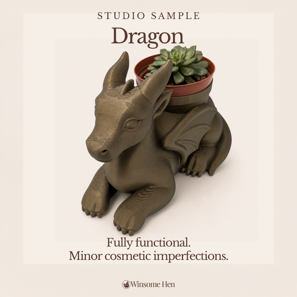 Bronze Dragon Planter - Winsome Whimsy - Studio Sample