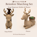 Reindeer Planter and Soap Dispenser Holder Bundle