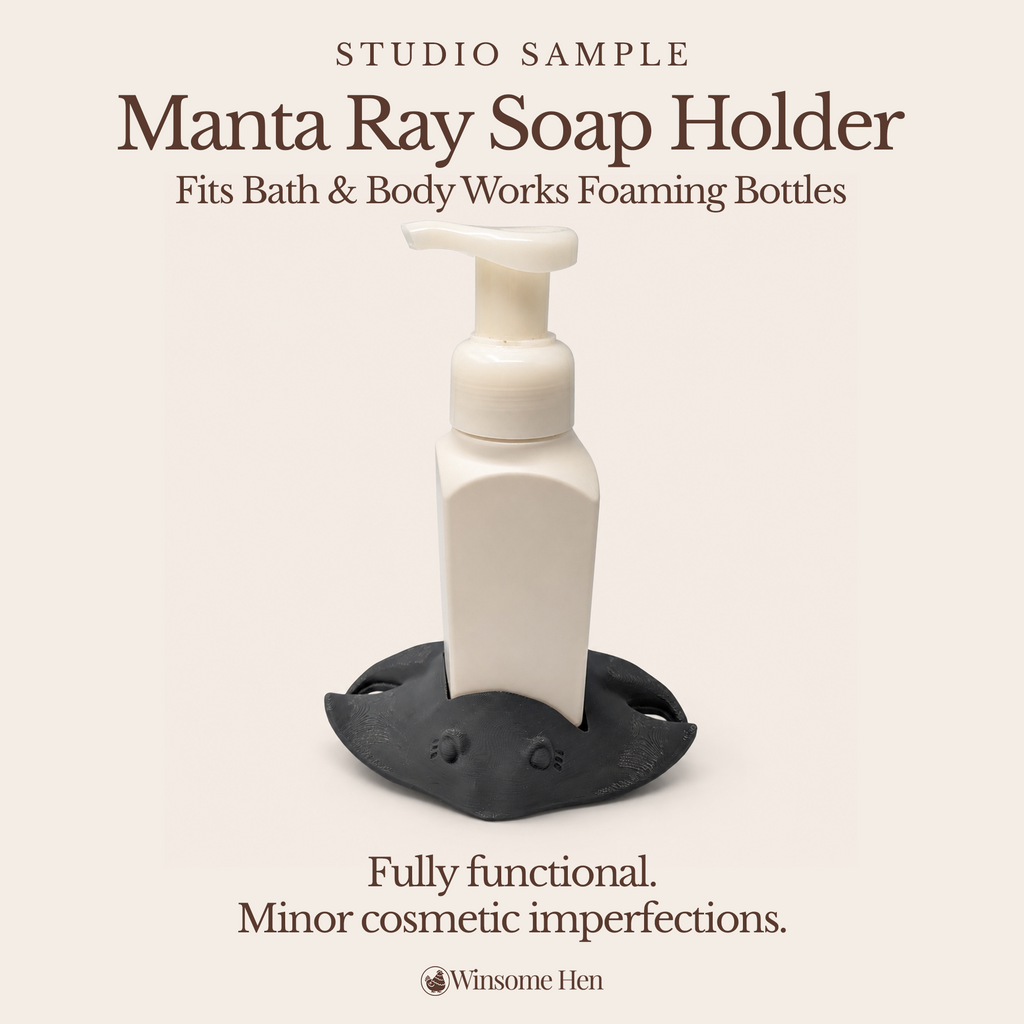 Manta Ray Soap Holder - Winsome Waters - Studio Sample (Grey, Current Sculpt)