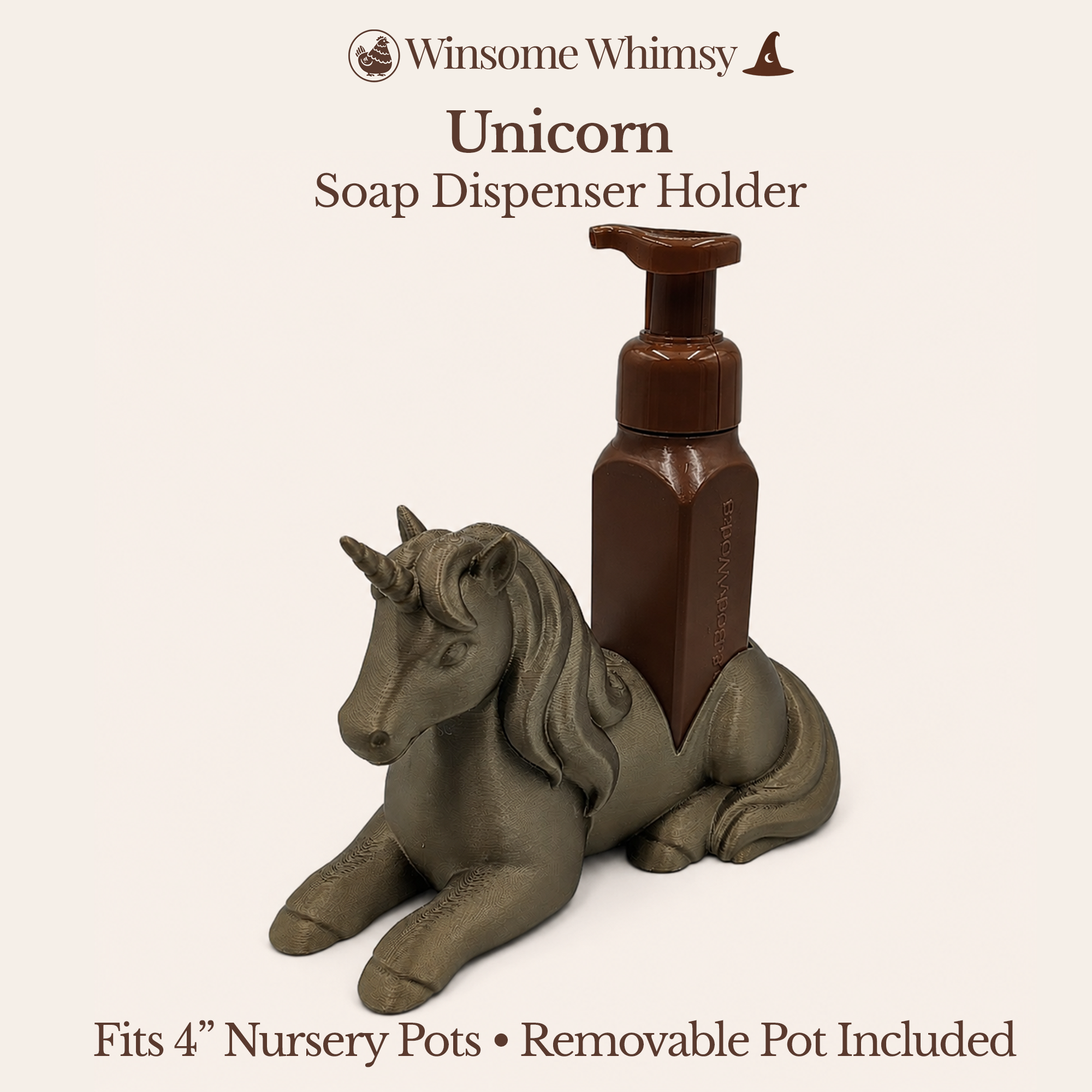 Unicorn - Winsome Whimsy Fantasy Soap Dispenser Holder