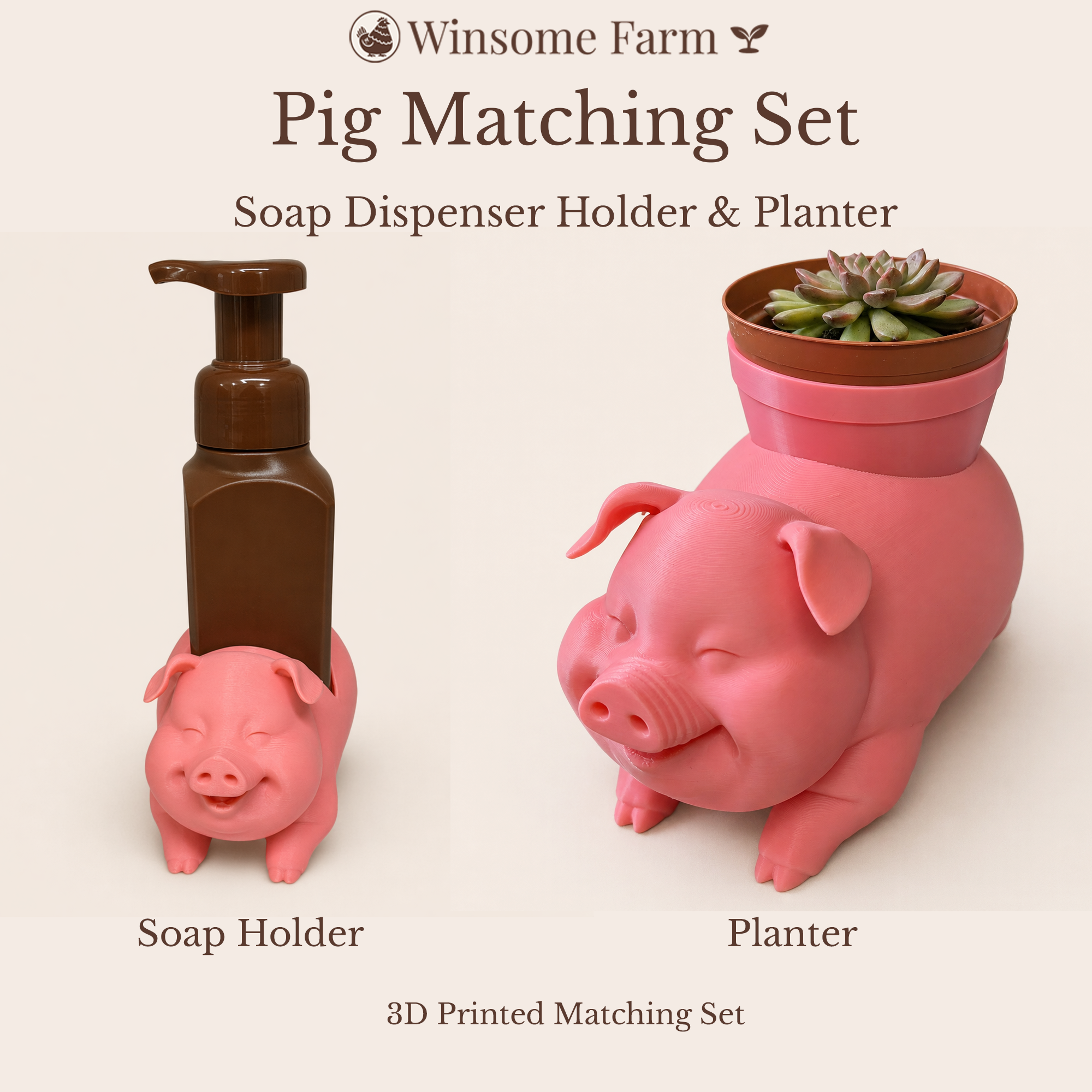 Pig Planter and Soap Holder Bundle - Winsome Farm