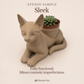 Sleek Cat Planter - Winsome Whiskers - Studio Sample