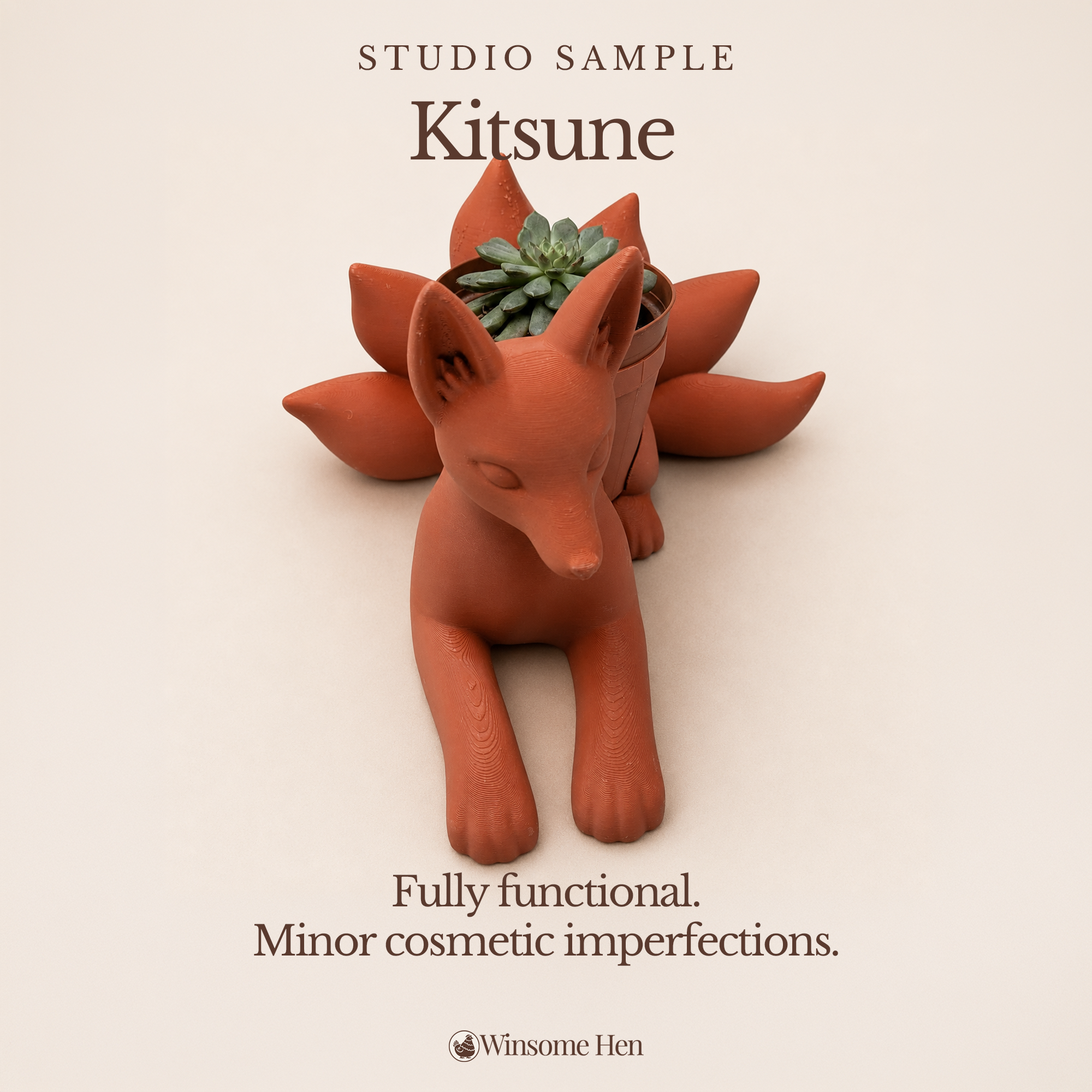 Kitsune Planter - Winsome Whimsy - Studio Sample
