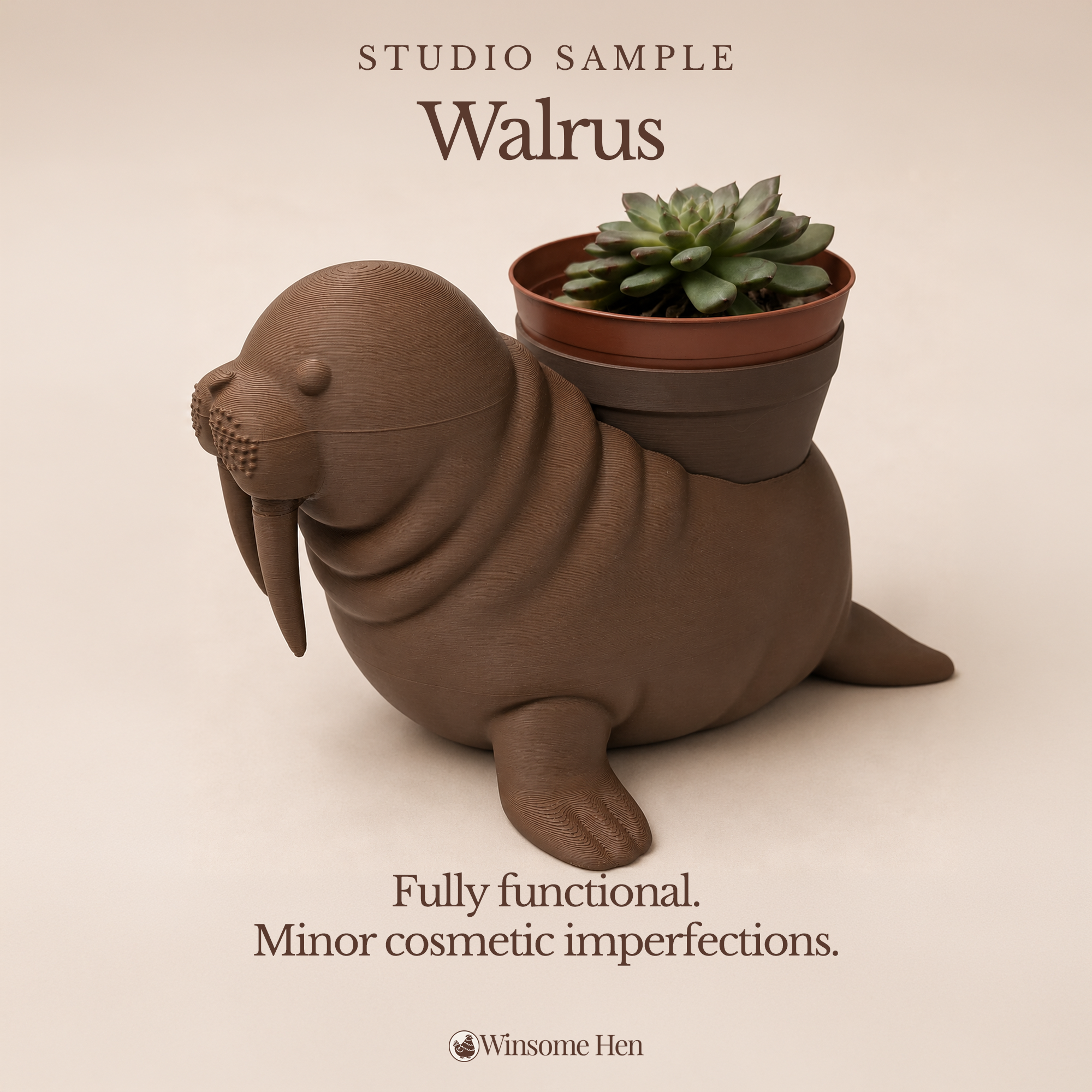 Walrus Planter - Winsome Waters - Studio Sample