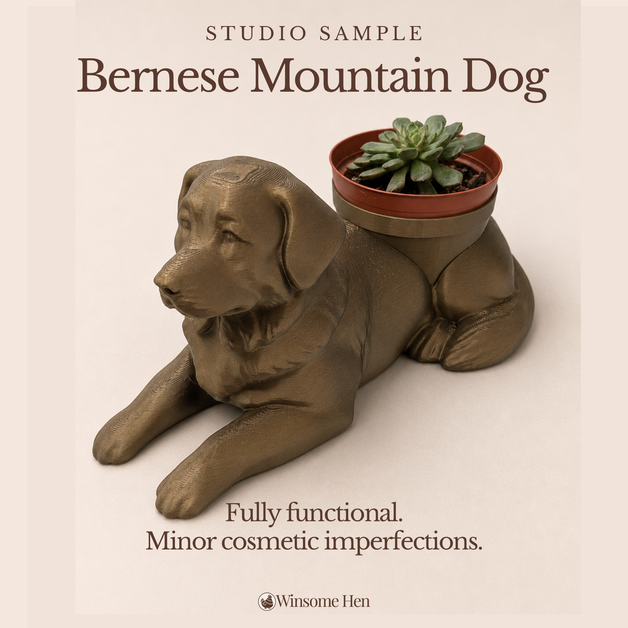 Bernese Mountain Dog Planter - Winsome Wags - Studio Sample