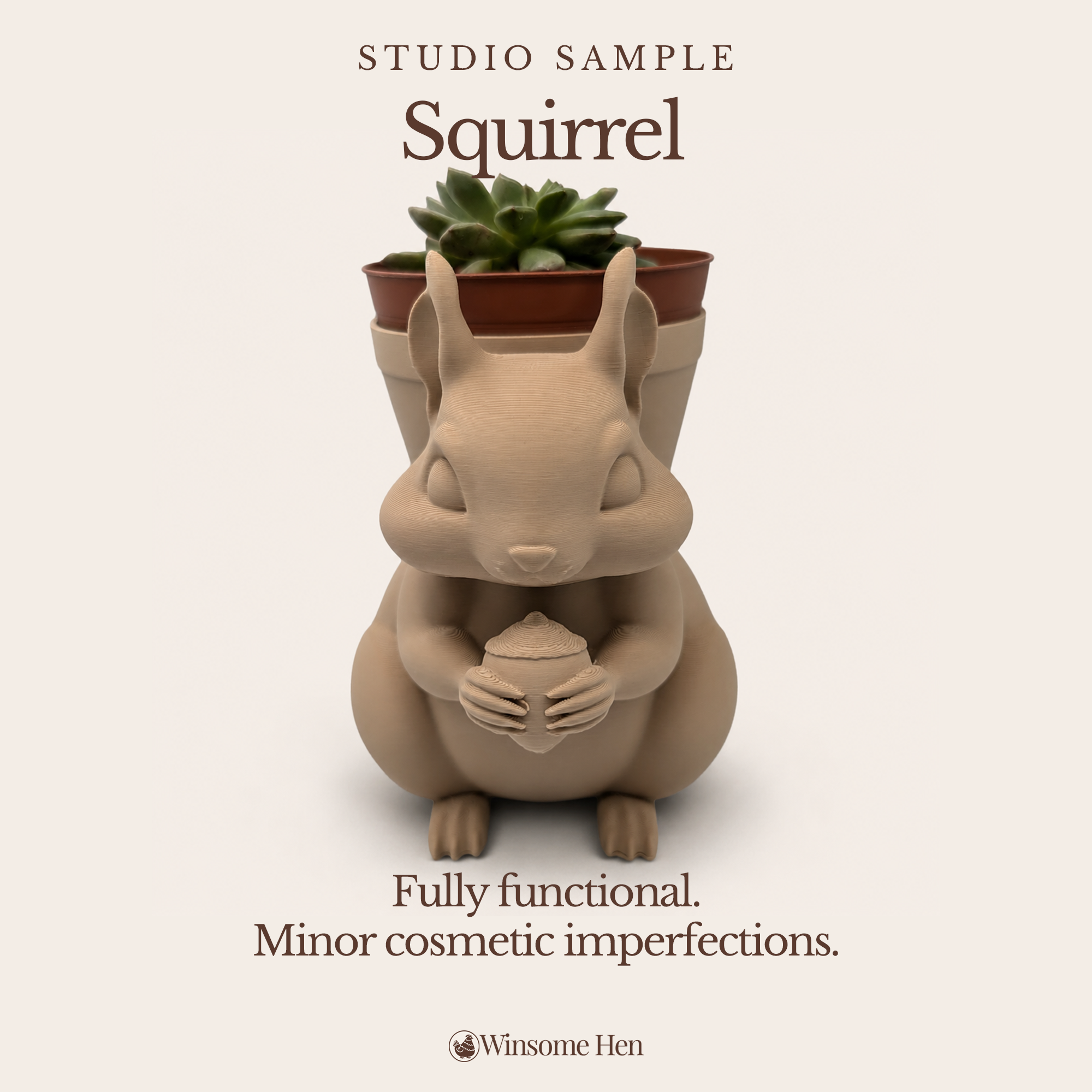 Squirrel Planter - Winsome Wildlife - Studio Sample