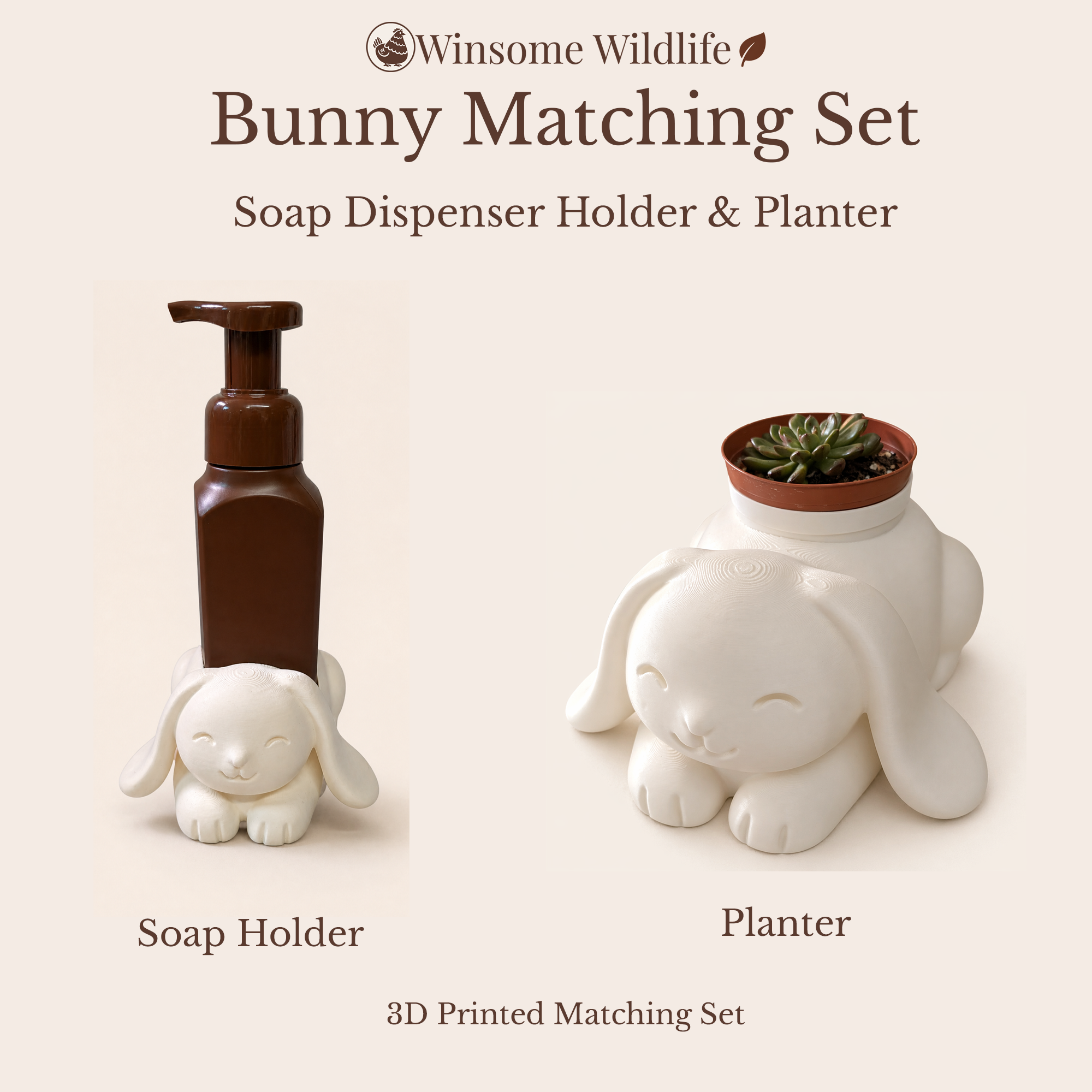 Bunny Planter and Soap Holder Bundle - Winsome Wildlife