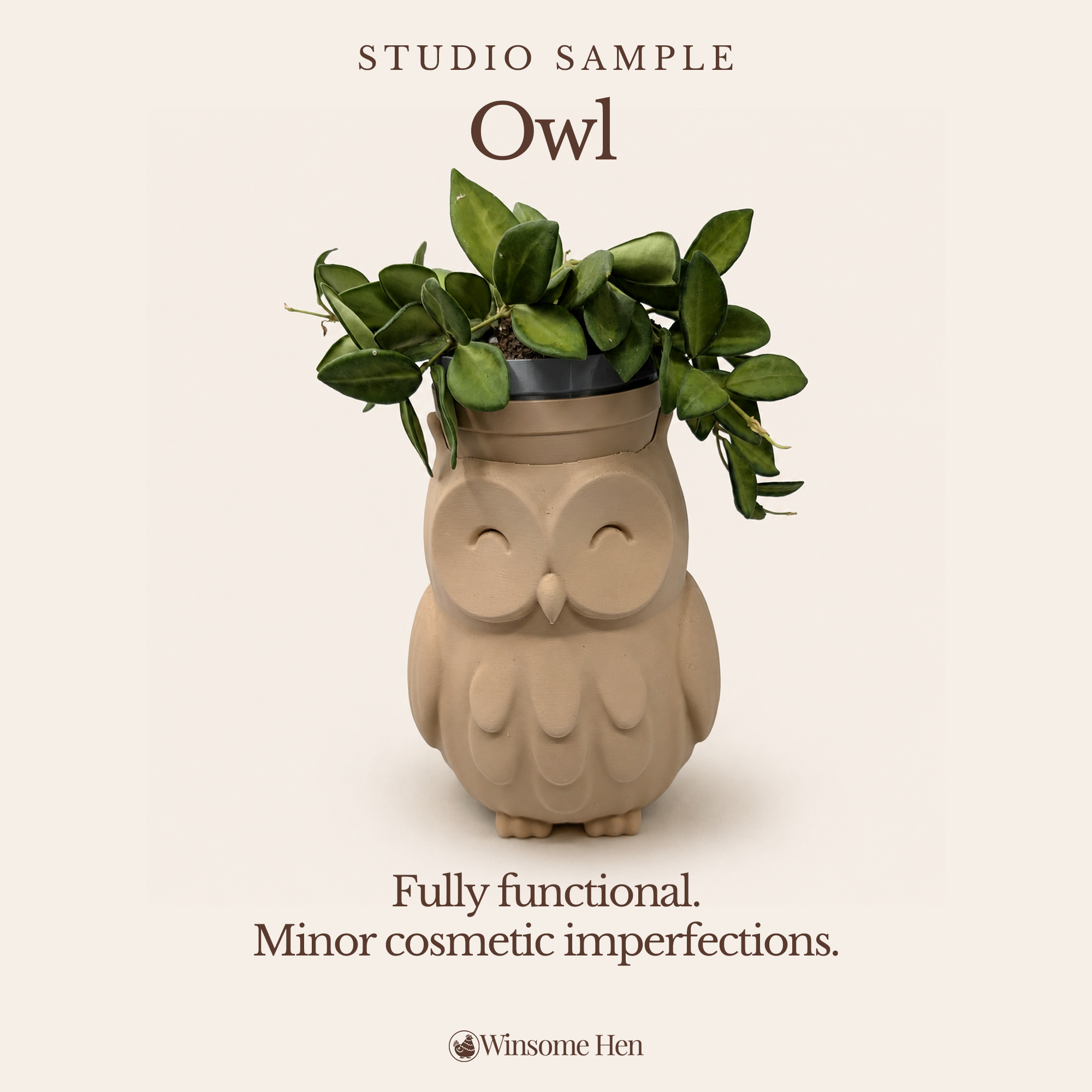 Owl Planter - Winsome Wildlife - Studio Sample