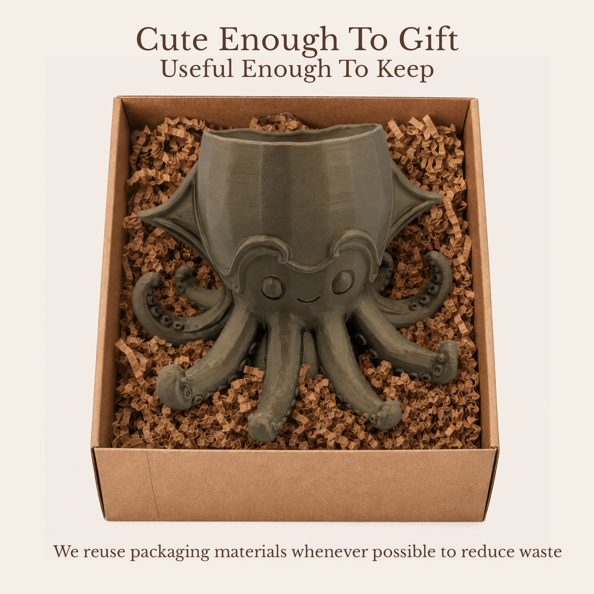 Steampunk Squid Planter - Winsome Whimsy Fantasy Planter