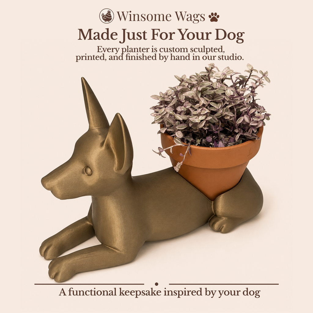 Custom Dog Planter Plant Holder - Winsome Wags