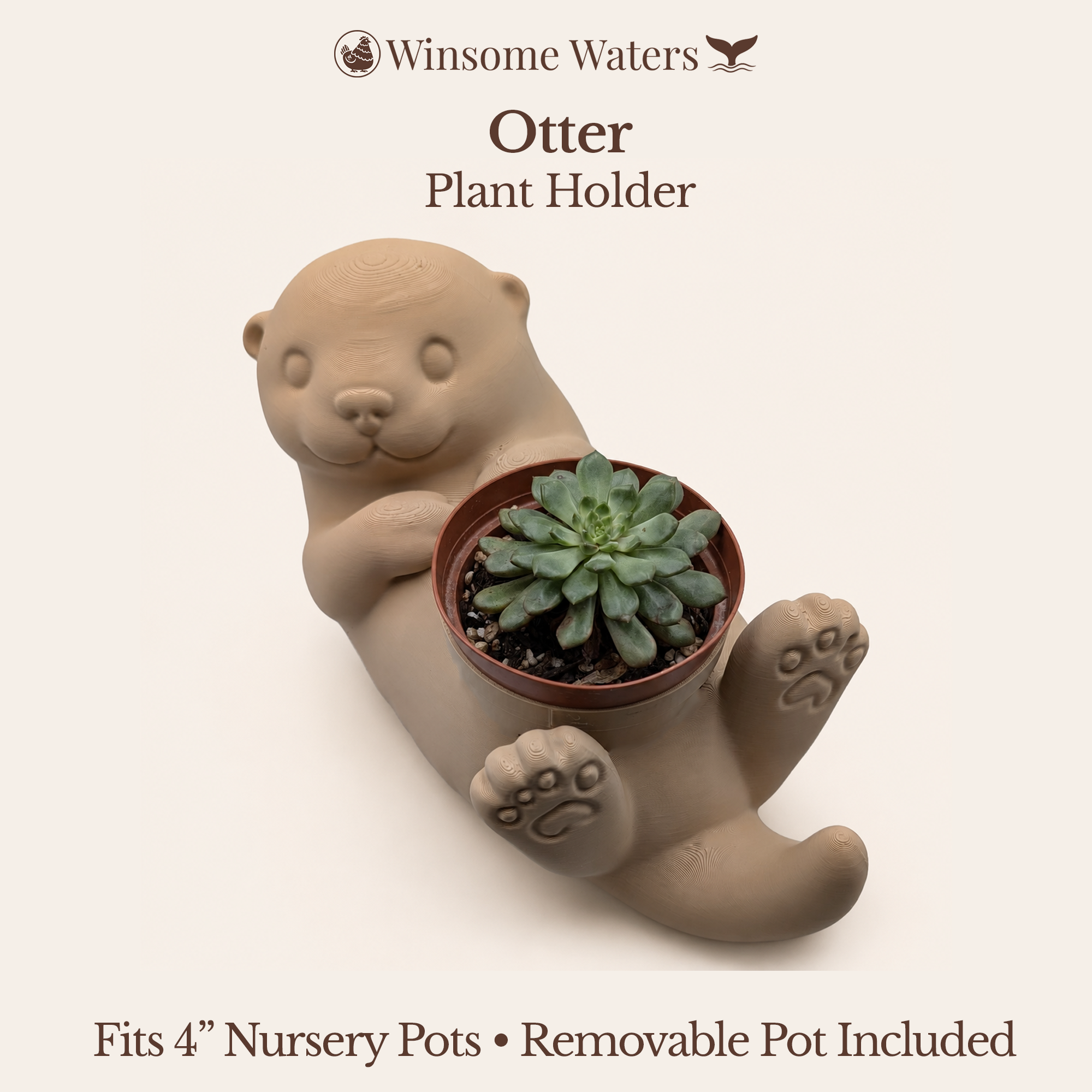 Otter Planter - Winsome Waters Planters