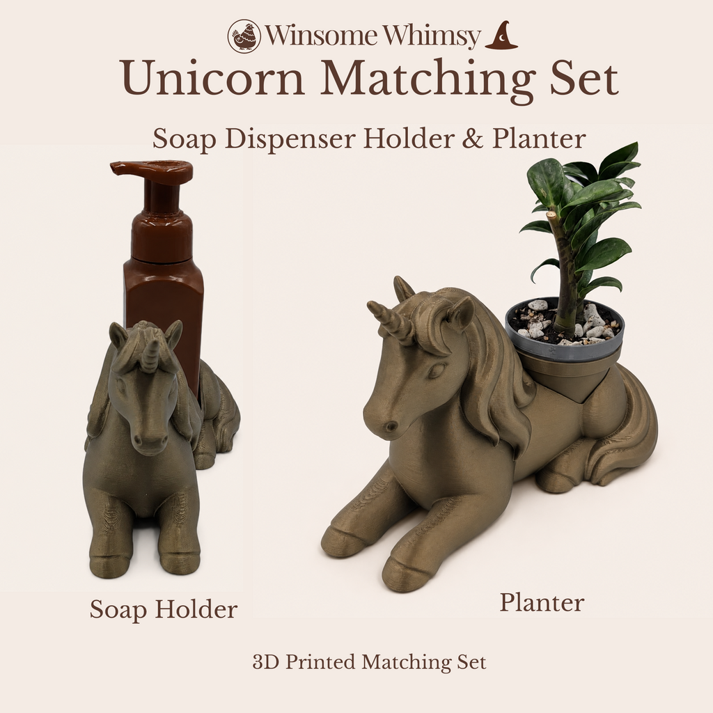 Unicorn Planter and Soap Holder Bundle - Winsome Whimsy