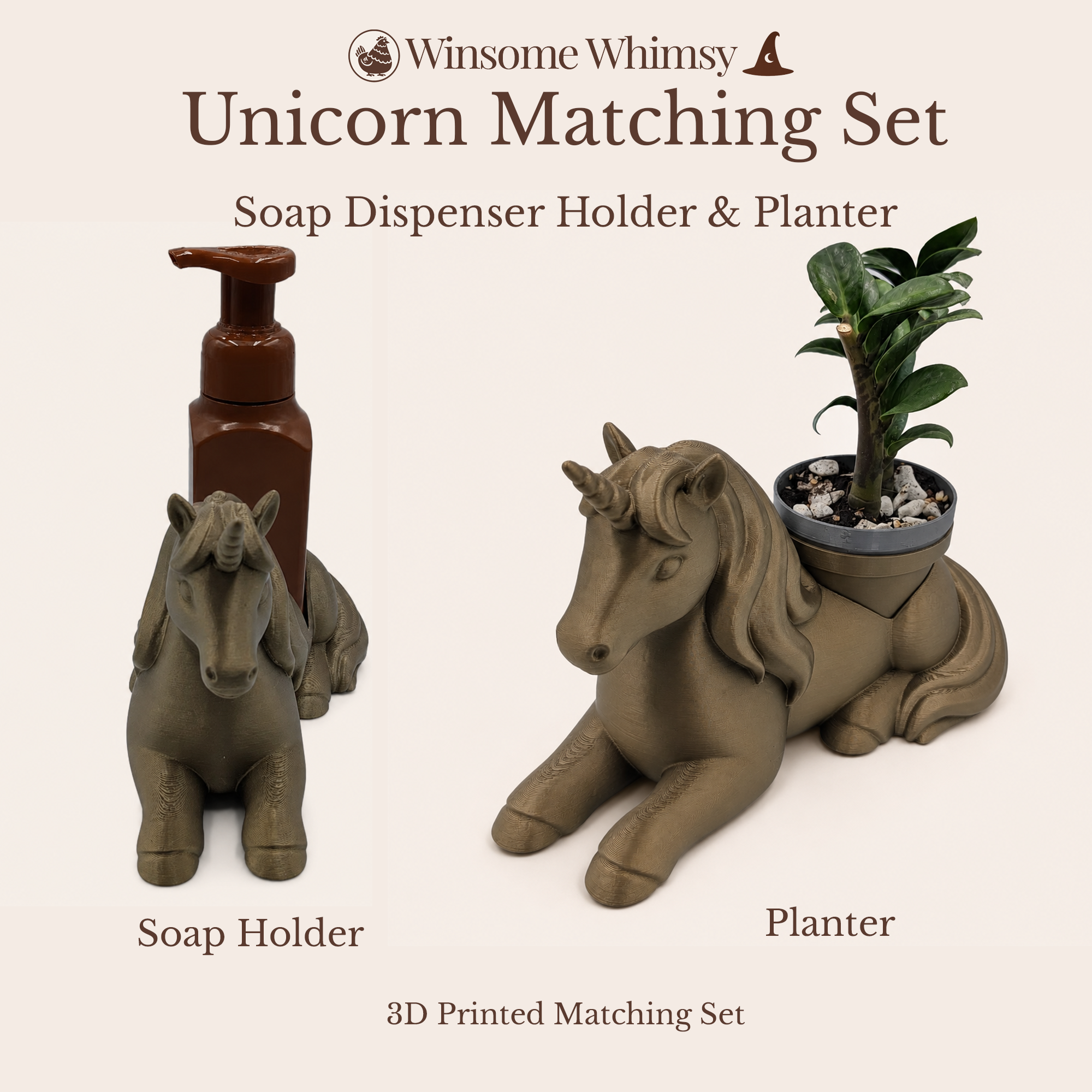 Unicorn Planter and Soap Holder Bundle - Winsome Whimsy