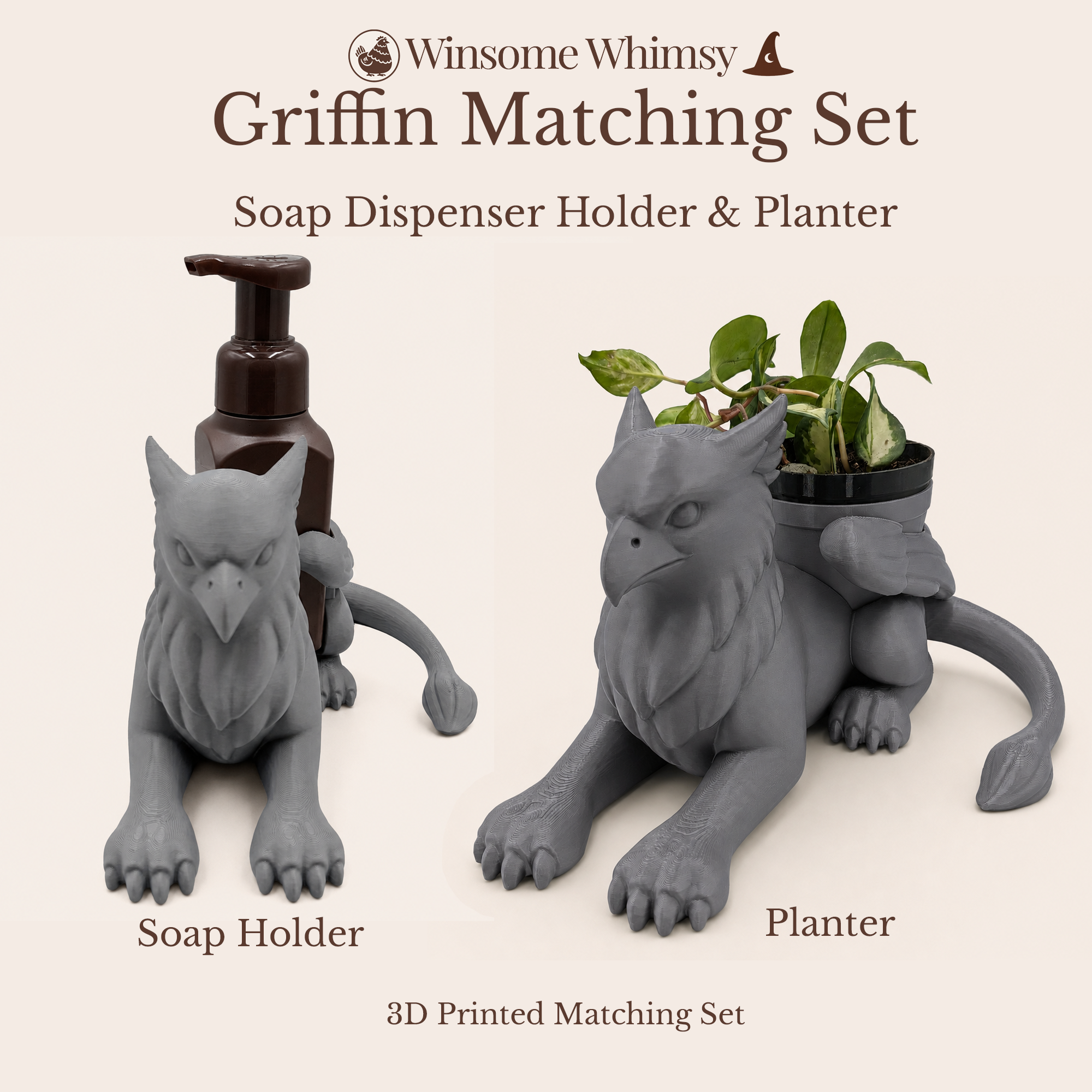 Griffin Planter and Soap Holder Bundle - Winsome Whimsy