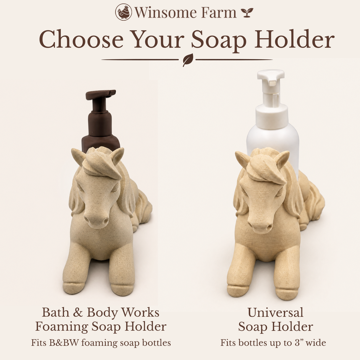 Windswept Horse Planter and Soap Holder Set - Winsome Farm Bundle - Coordinated