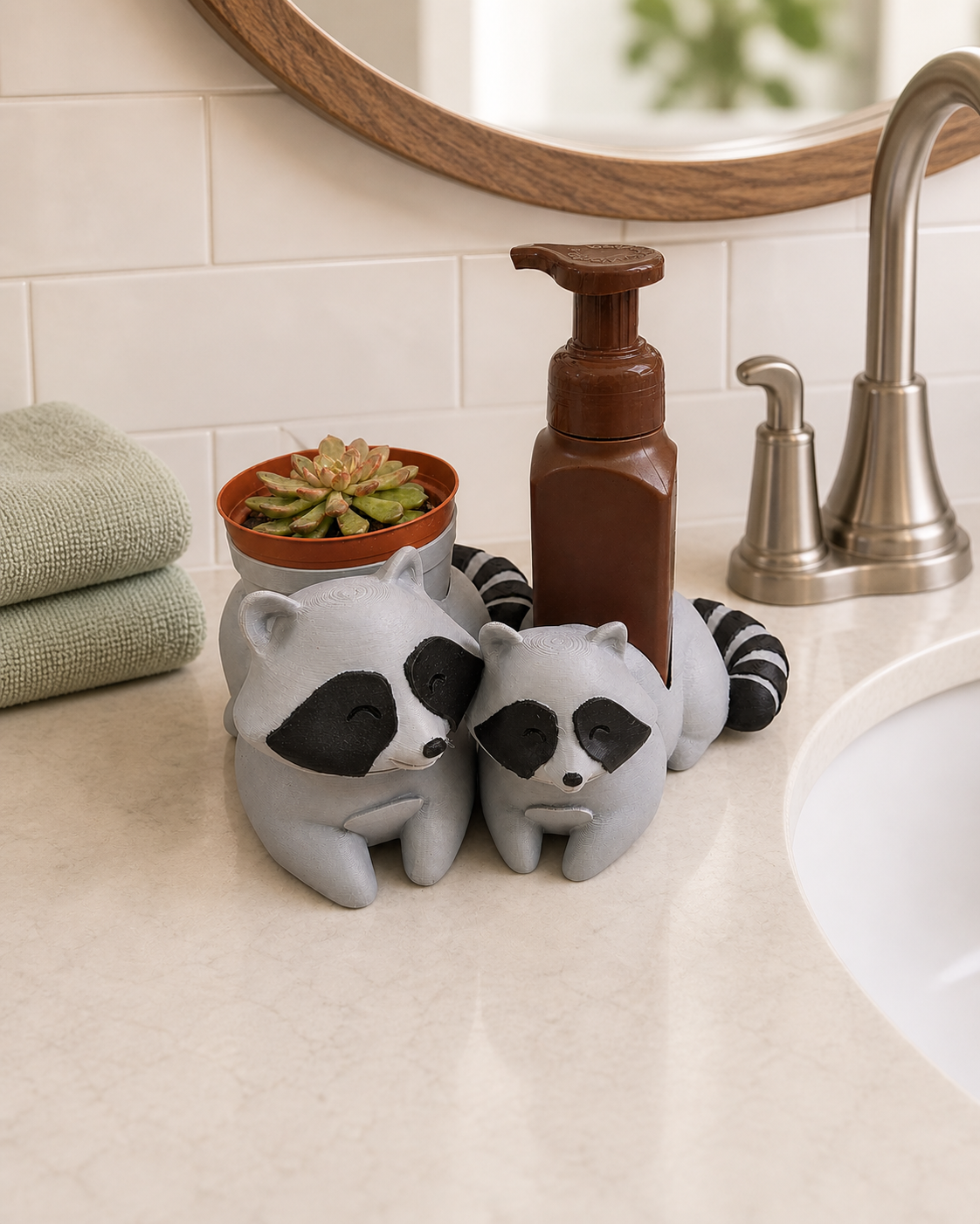 Raccoon Planter and Soap Holder Bundle - Winsome Wildlife