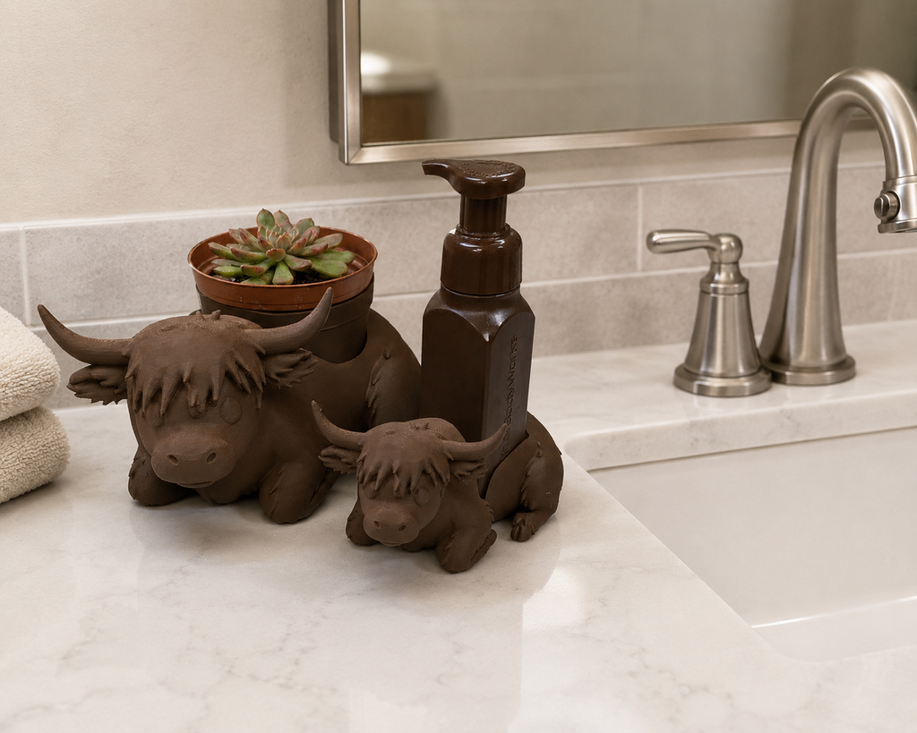 Highland Cow Planter and Soap Holder Bundle - Winsome Farm