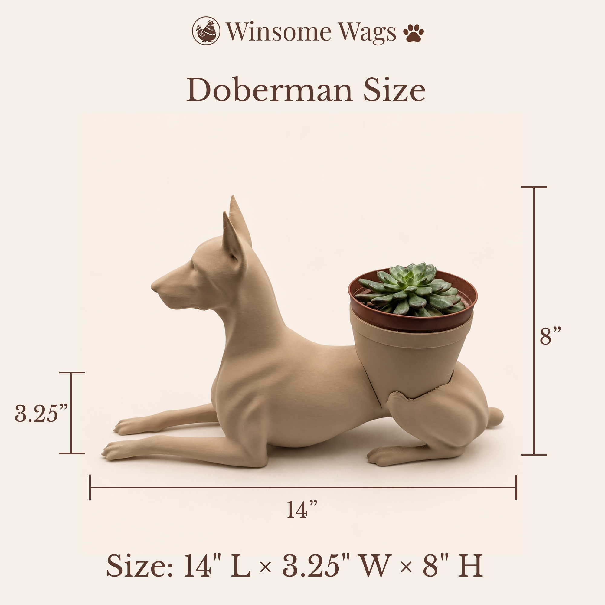 Doberman Pinscher Planter - Winsome Wags