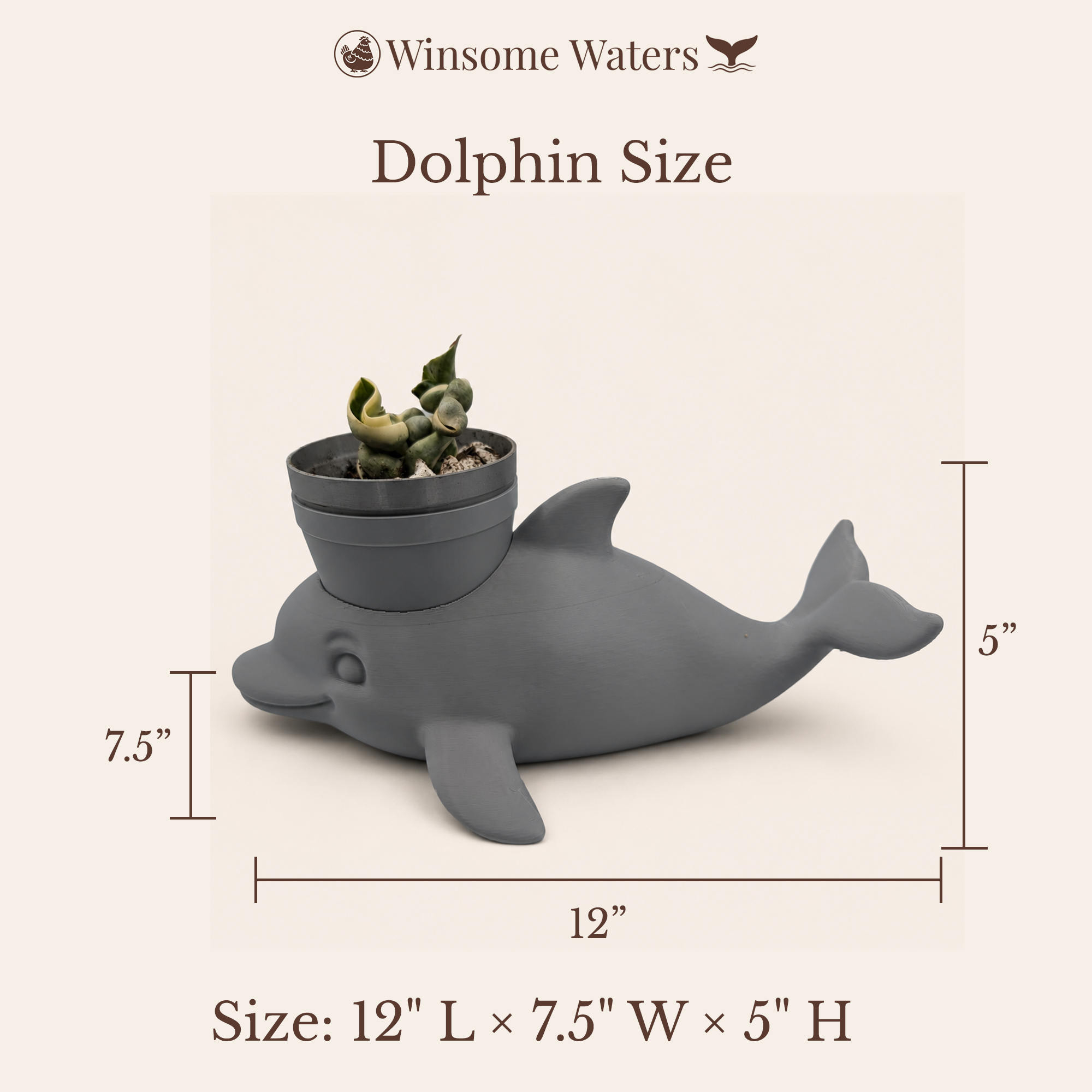 Dolphin Planter - Winsome Waters Planter