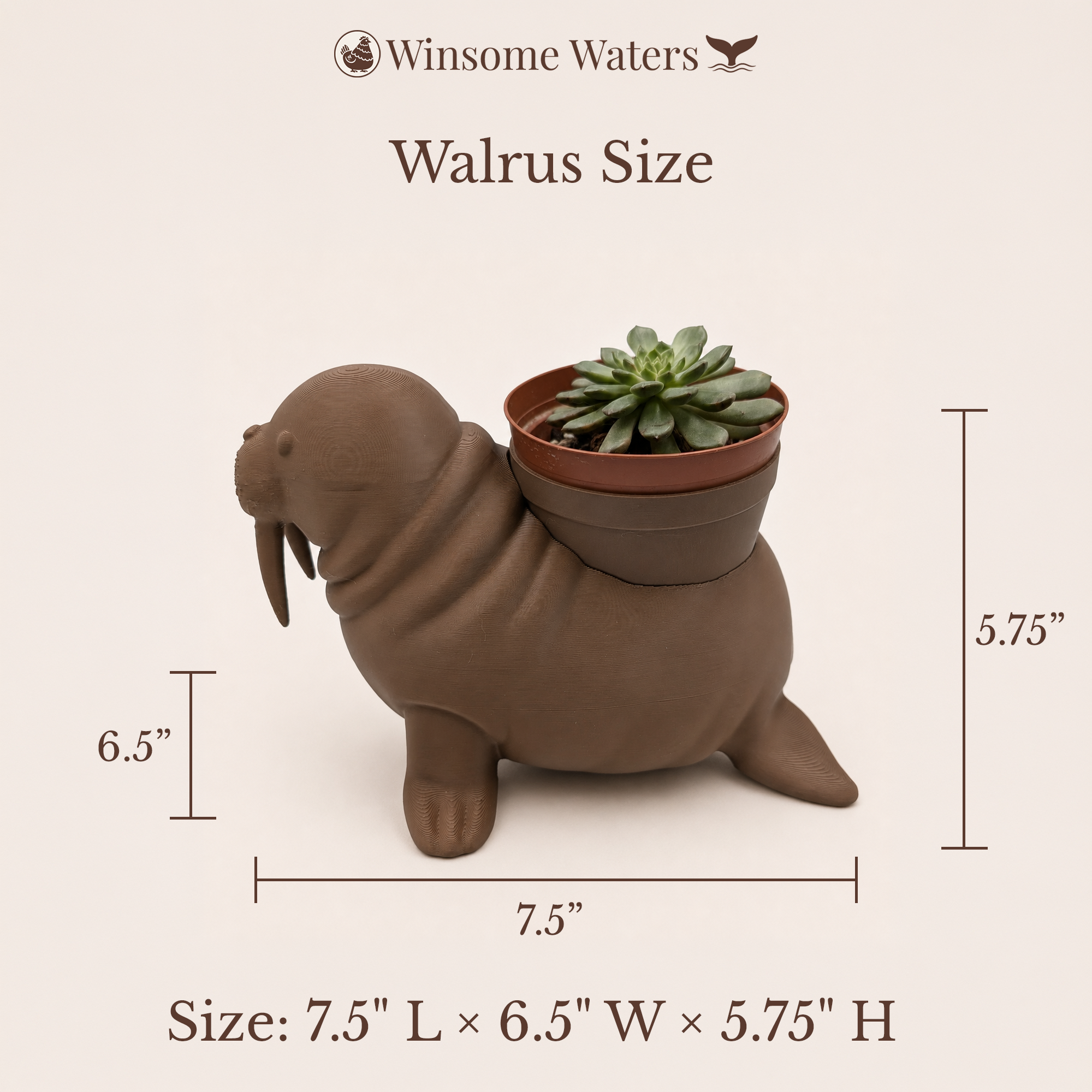 Walrus Planter - Winsome Waters Planters