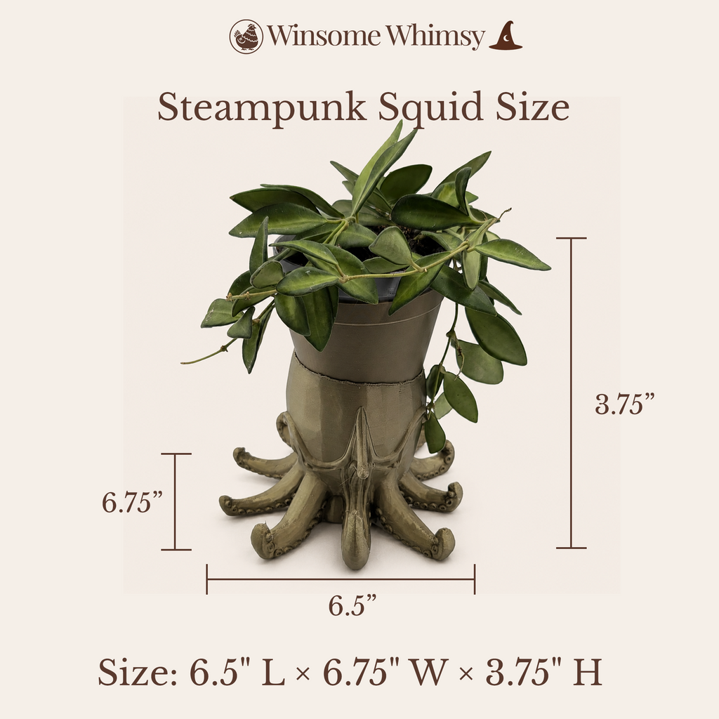 Steampunk Squid Planter - Winsome Whimsy Fantasy Planter