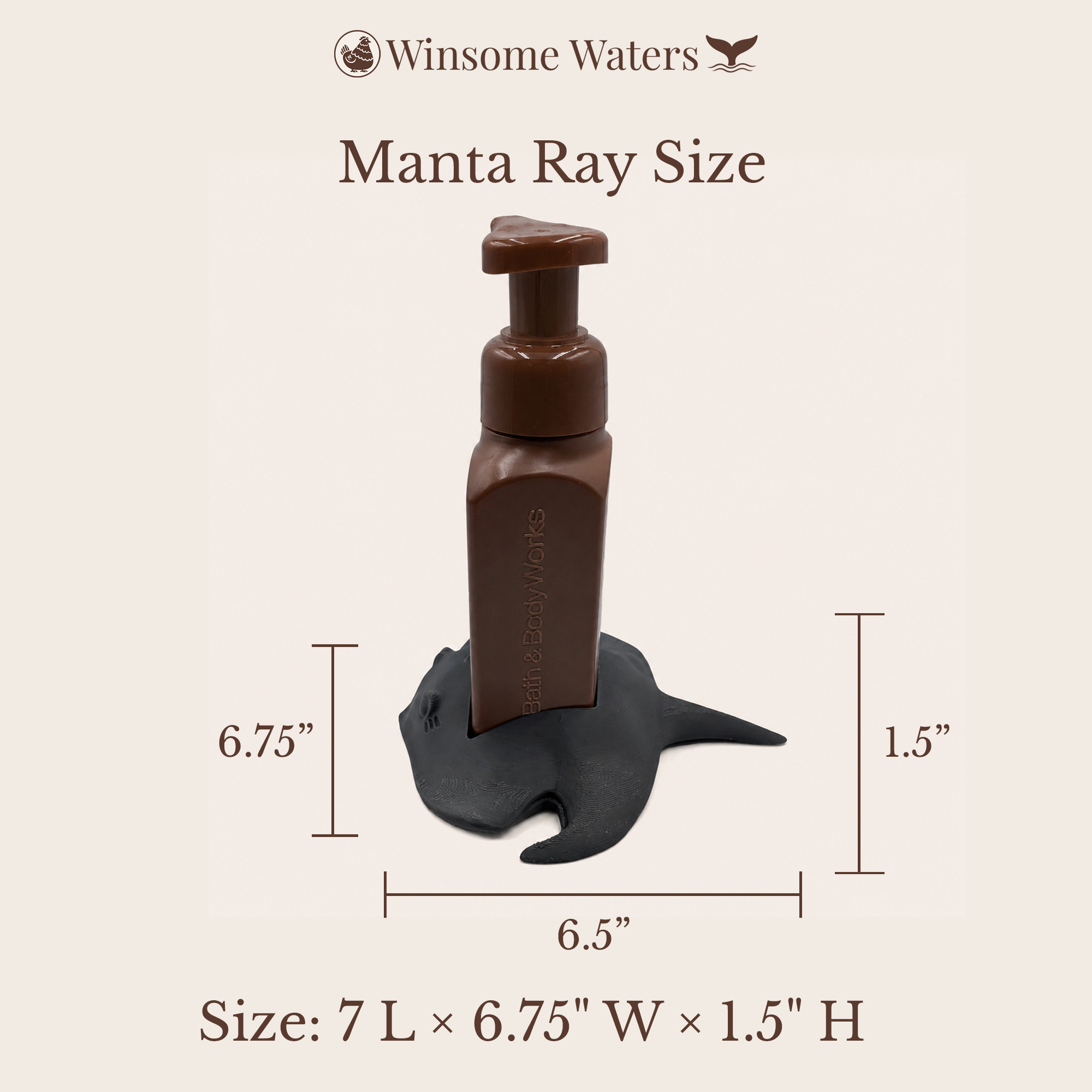 Manta Ray - Winsome Waters Soap Dispenser Holder