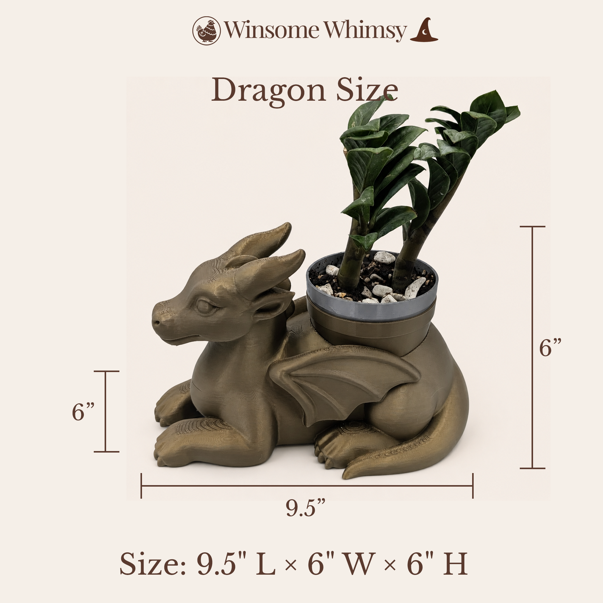 Dragon Planter - Winsome Whimsy Fantasy Planter