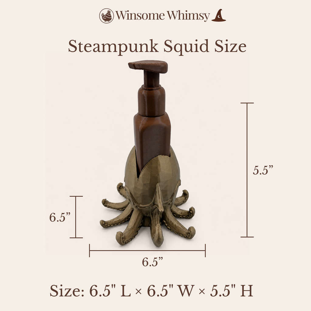 Steampunk Squid - Winsome Whimsy Fantasy Soap Dispenser Holder