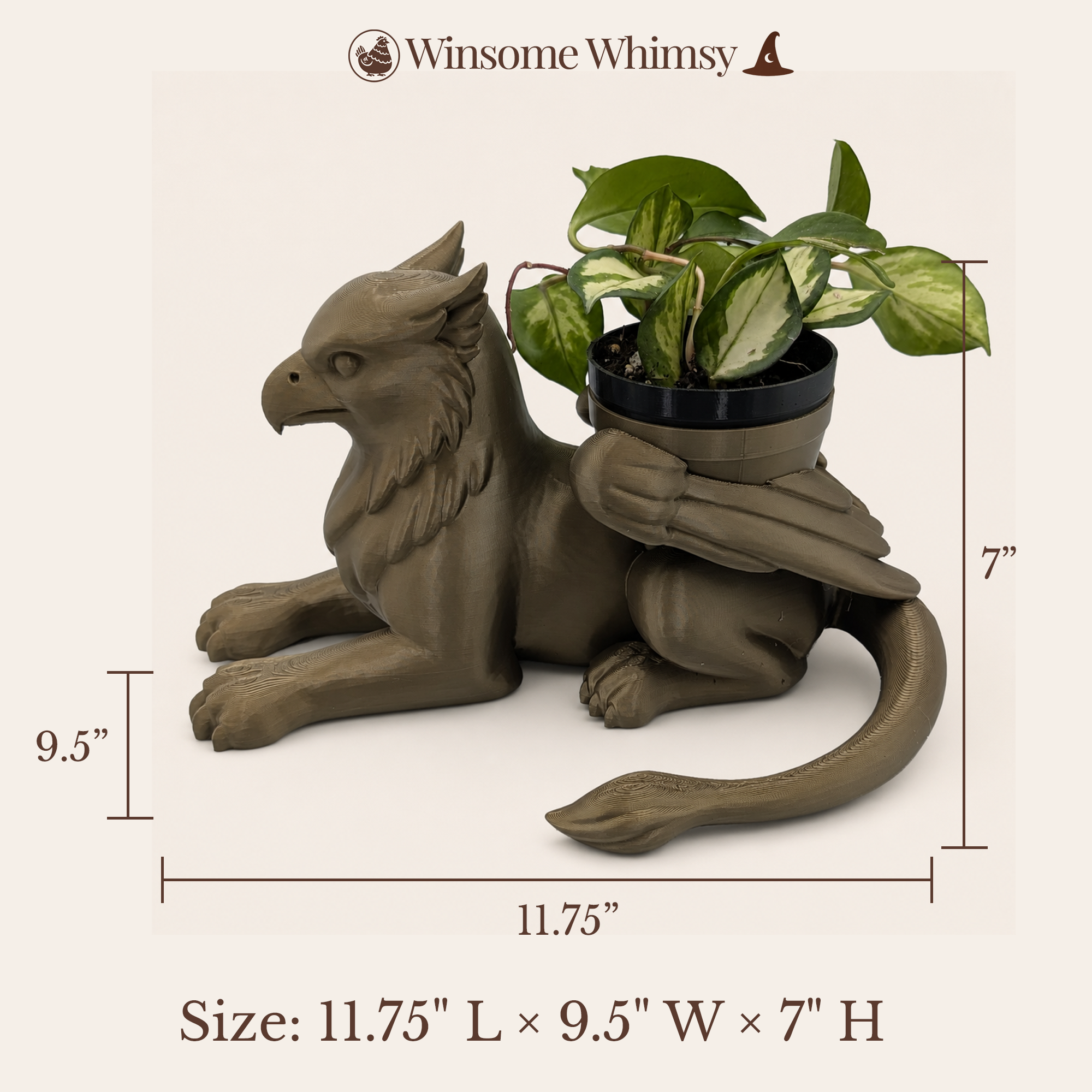 Griffin Planter - Winsome Whimsy Fantasy Planter