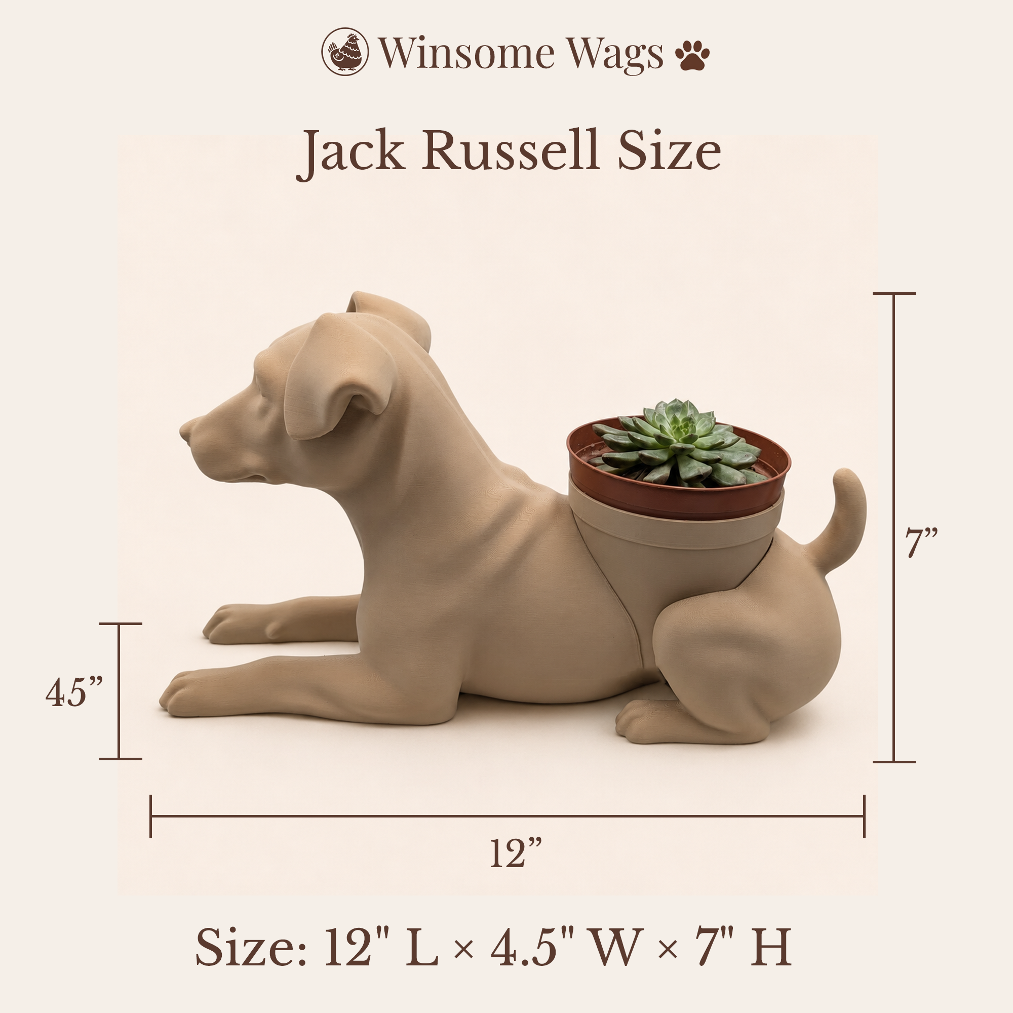 Jack Russell Terrier Planter - Winsome Wags