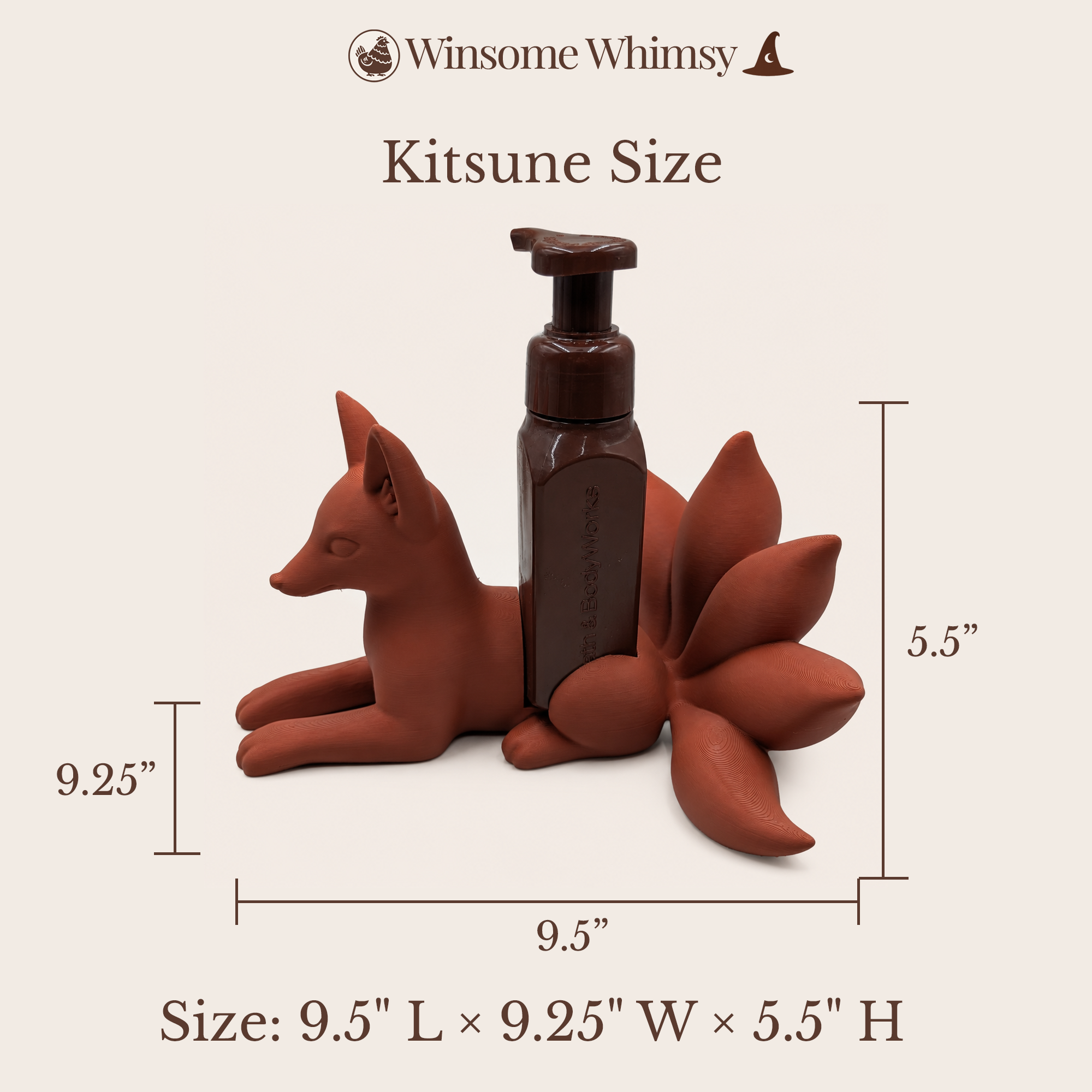 Kitsune - Winsome Whimsy Fantasy Soap Dispenser Holder