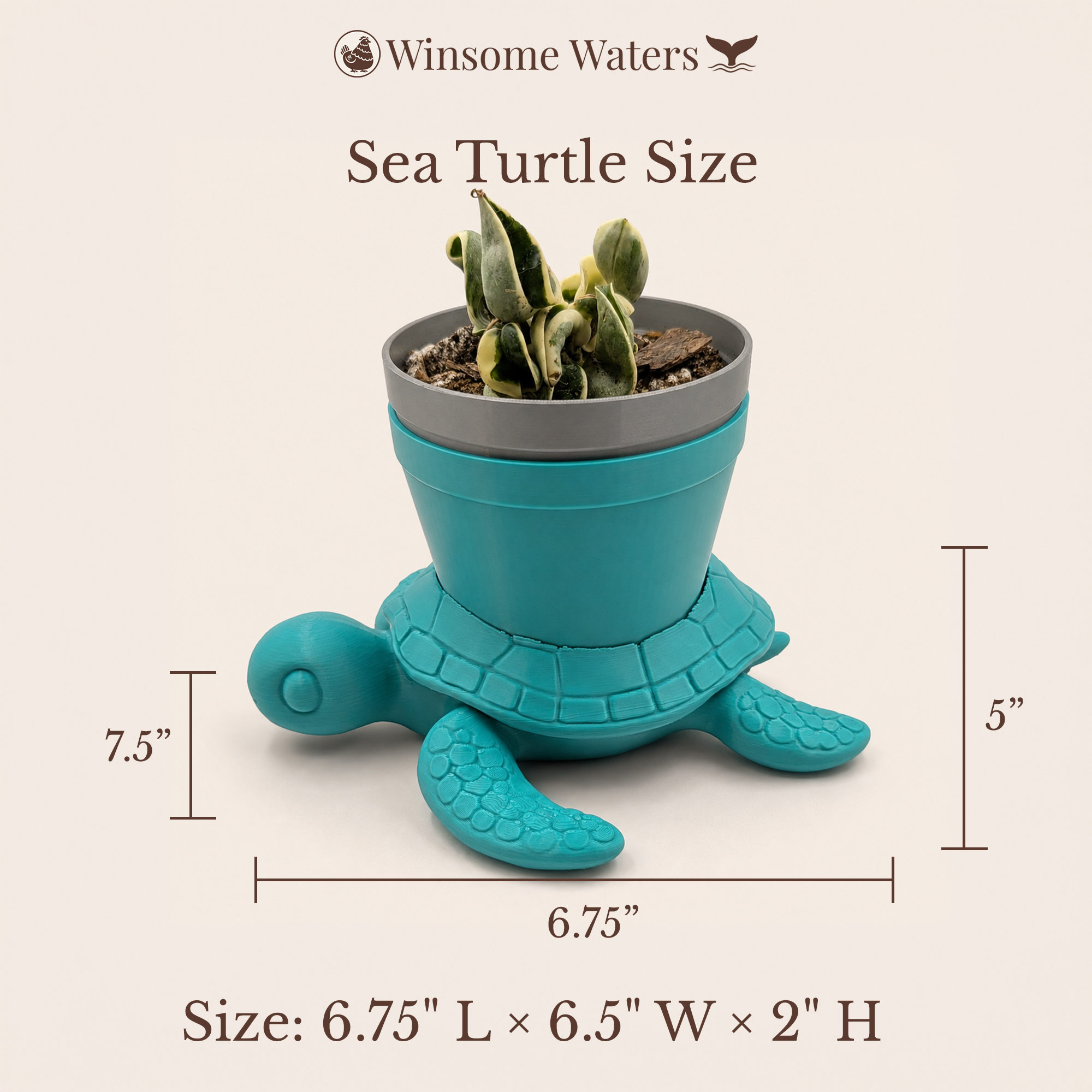 Sea Turtle Planter - Winsome Waters Planter