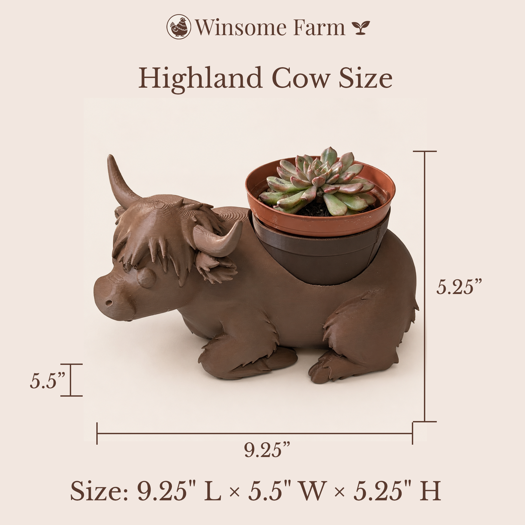 Highland Cow Planter - Winsome Farm