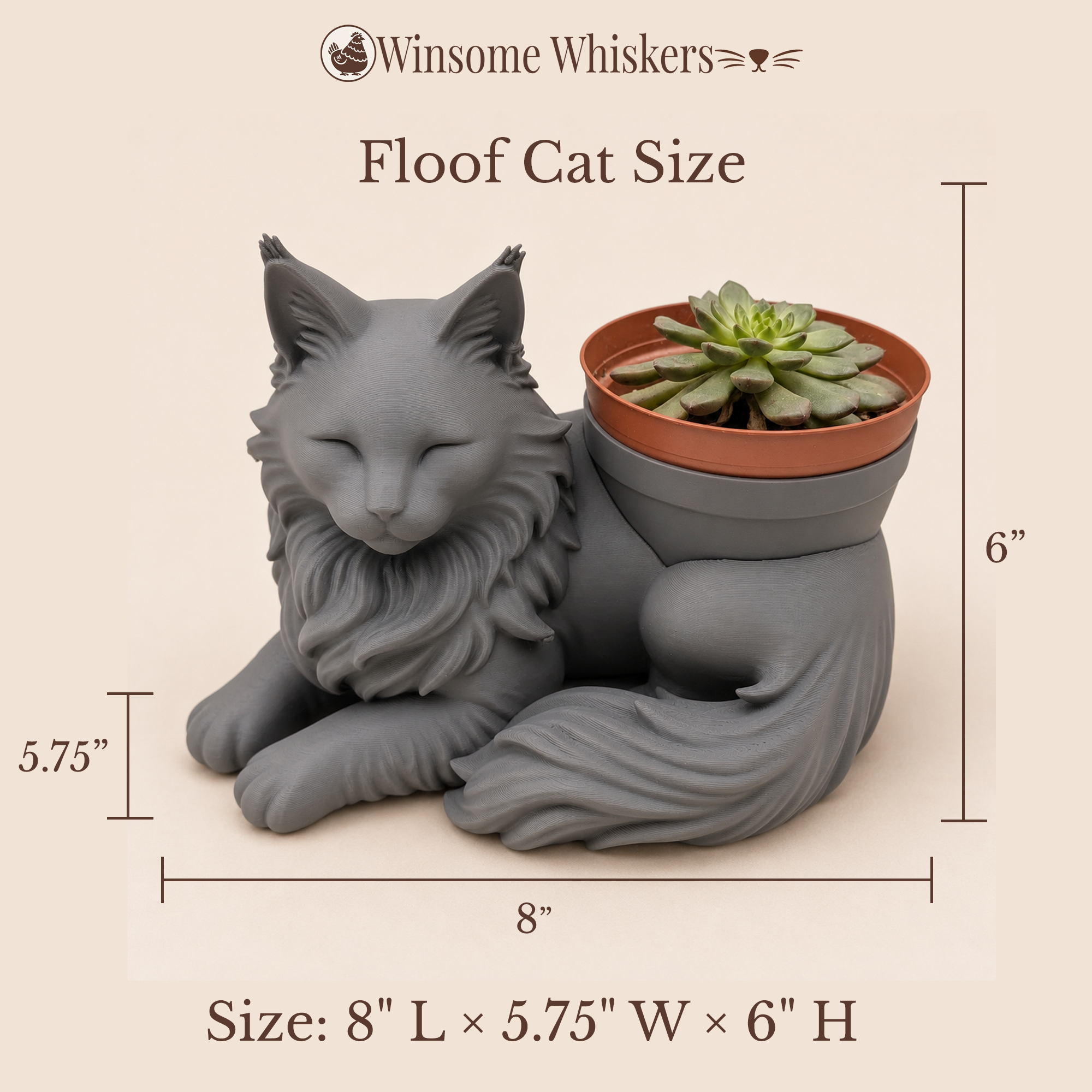 Floof Cat Planter - Winsome Whiskers