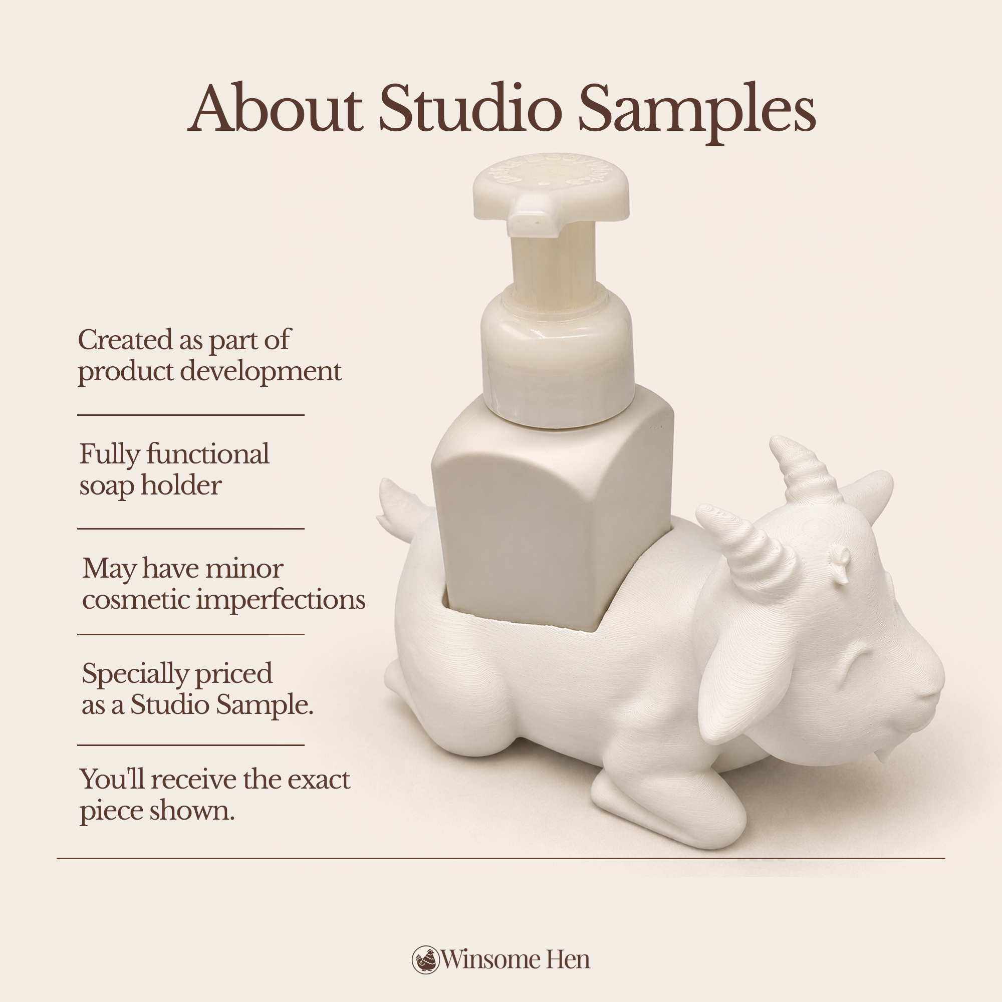 Goat Soap Holder - Winsome Farm - Studio Sample